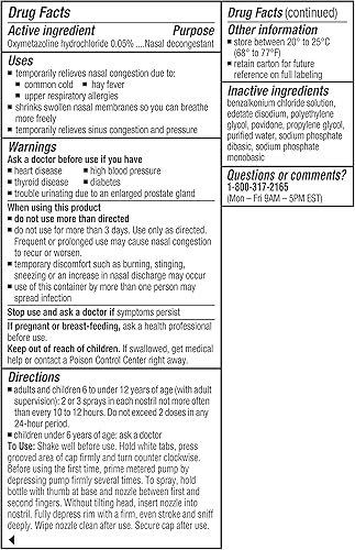 Miniatura 7 de Afrin Pump Mist - Alivio de 12 horas original 05 onzas líquidas paquete de 2