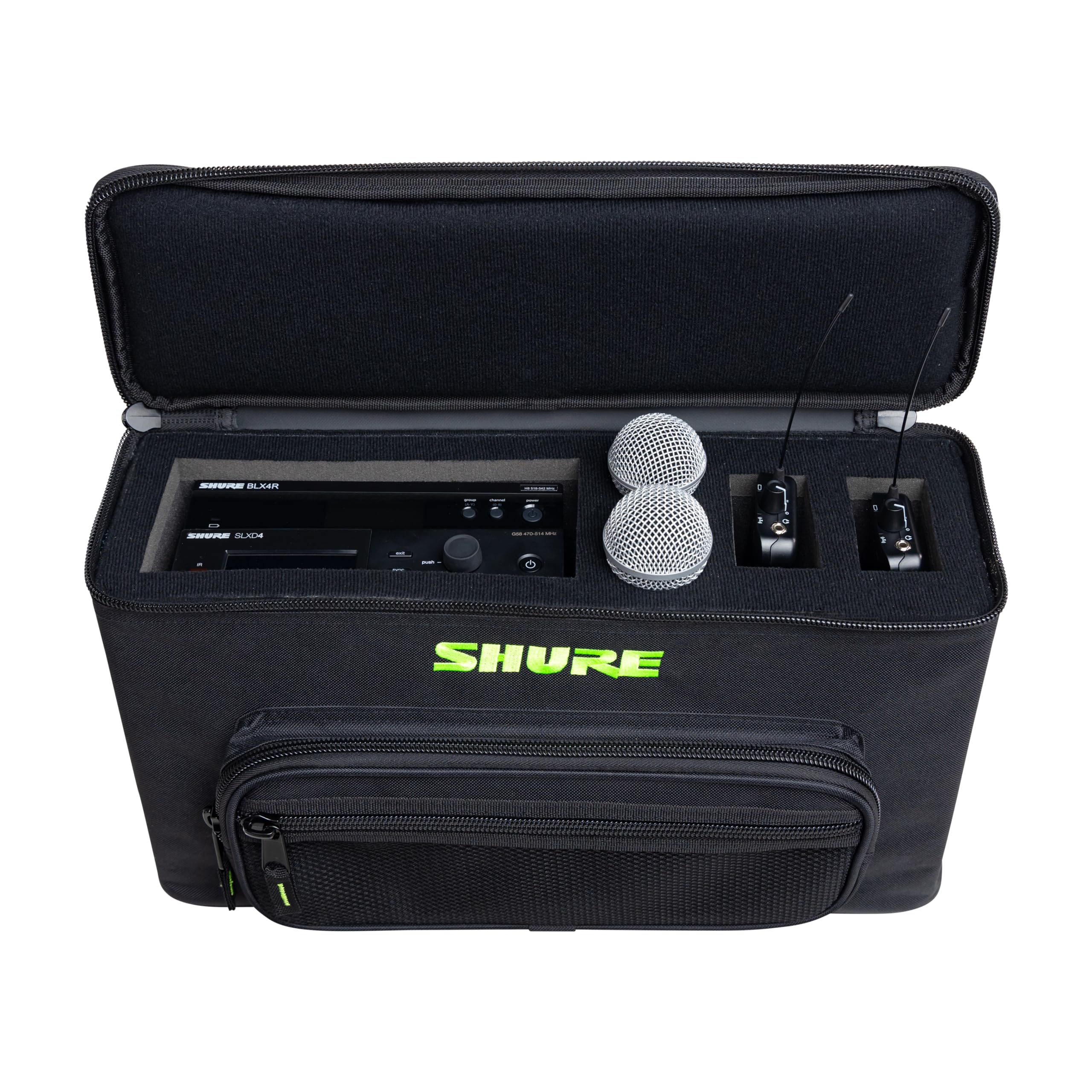 Shure by Gator, Borsa per il Trasporto Imbottita che Contiene fino a 2 Sistemi di Microfoni Wireless; (SH-WRLSSCARRYBAG-2)