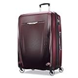 Winfield 3 DLX Hardside Expandable Luggage with Spinners, Burgundy, Checked-Large 28-Inch