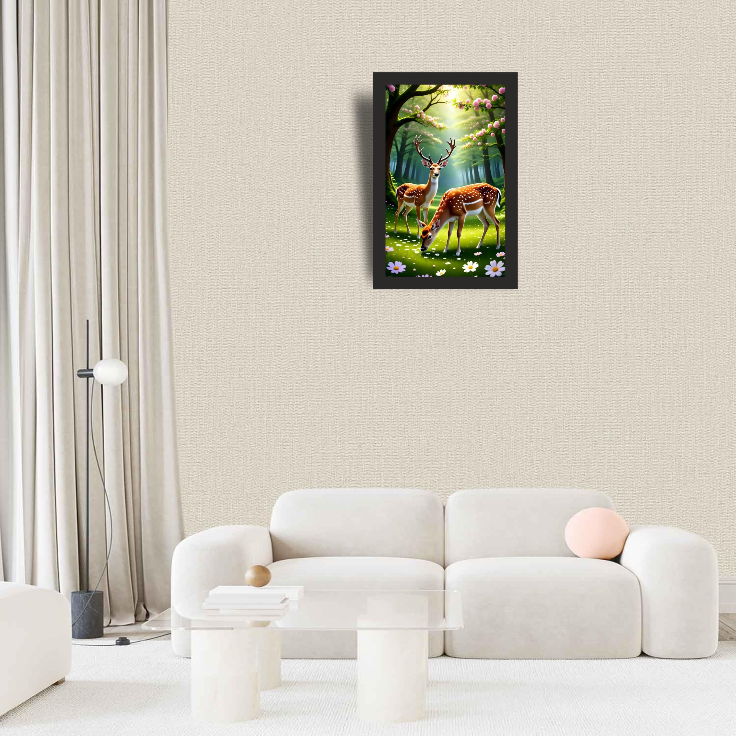 Deer Forest Nature Wall Art Frame 12x18 Inch