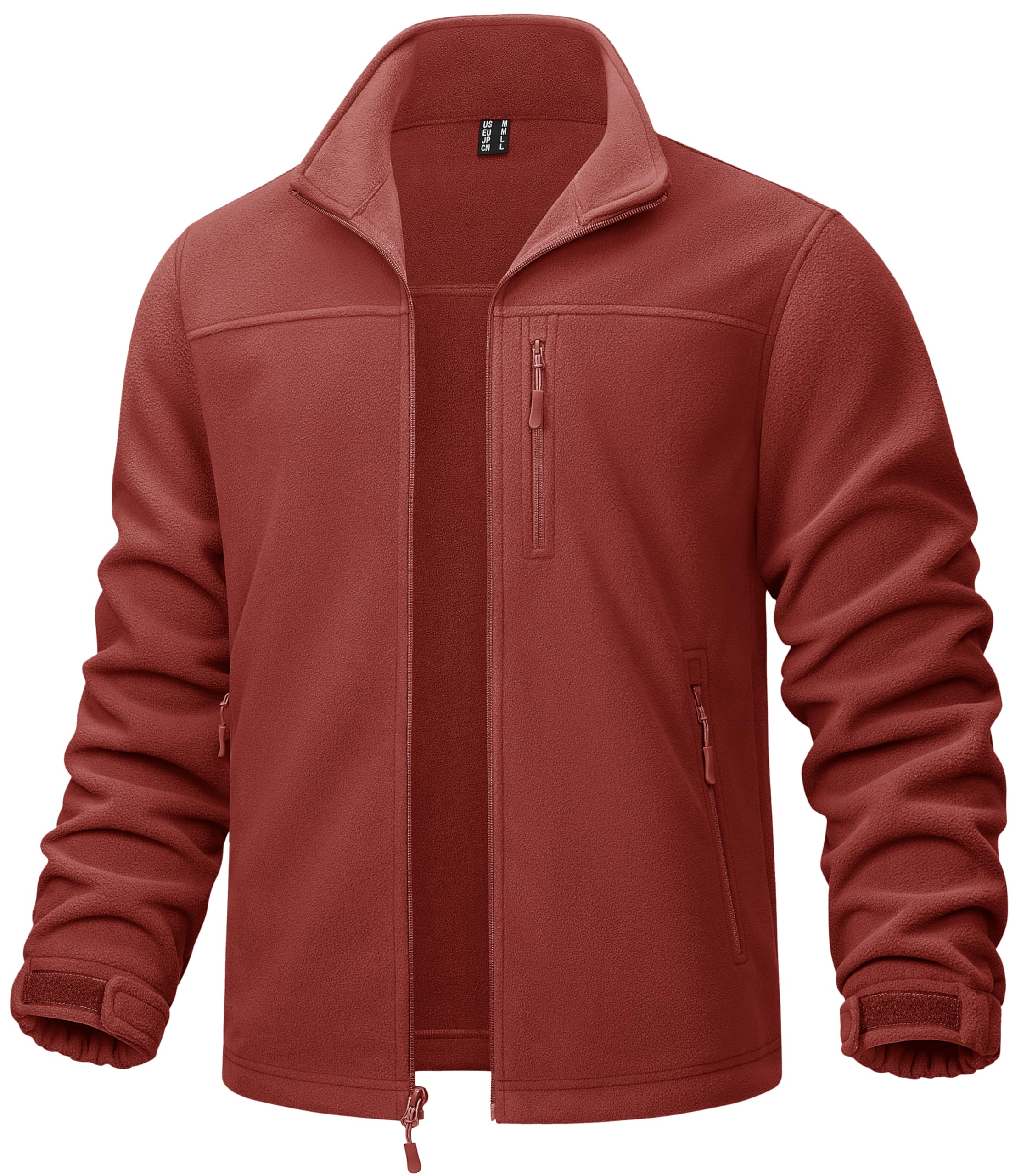 TACVASEN Men's Polar Fleece Jacket Full Zip Lightweight Tactical Jacket with Pockets Winter Coats Warm Casual Hiking Outdoor