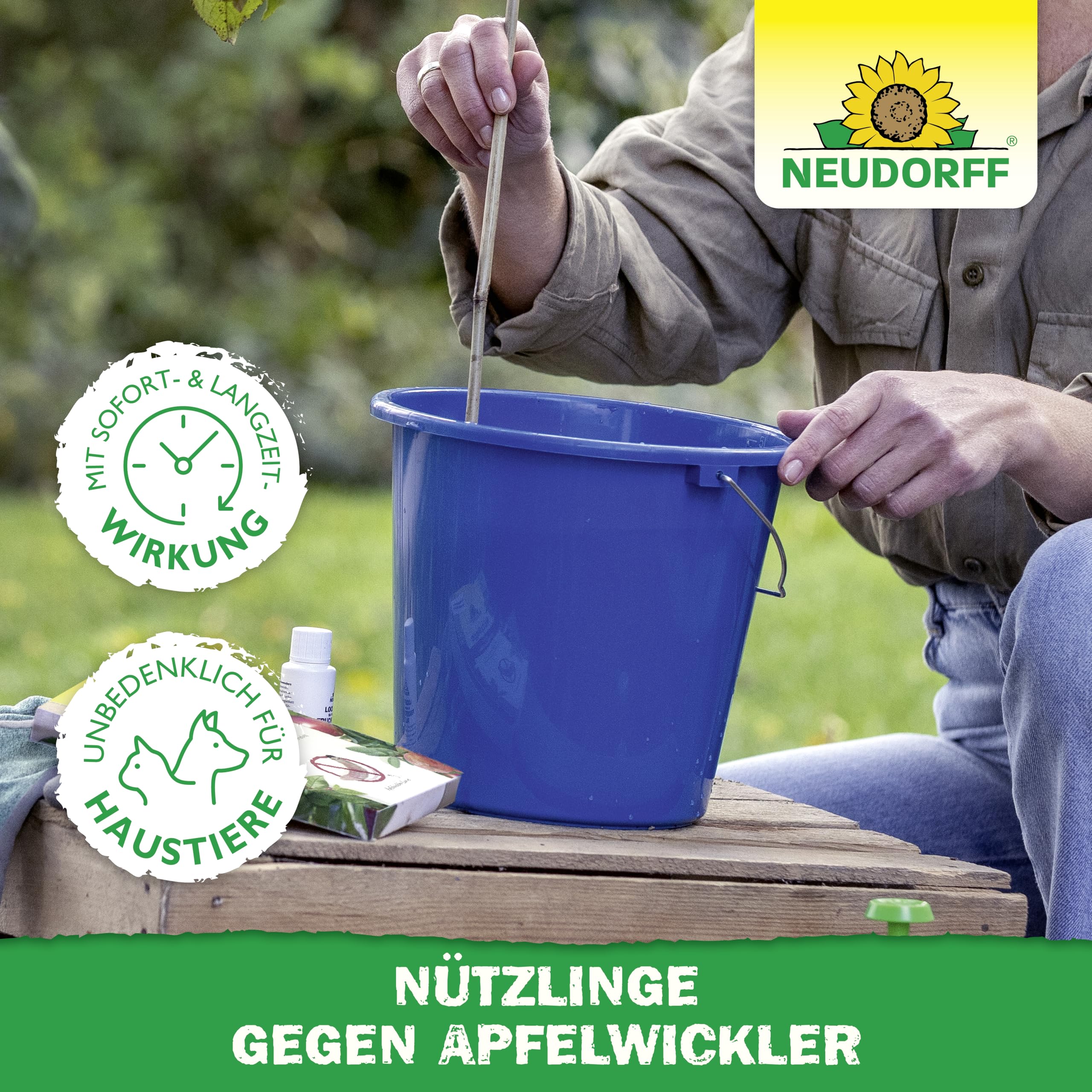 Neudorff Nützlinge gegen Apfelwickler – 5 Mio. SF-Nematoden zur natürlichen und schnellen Bekämpfung von Apfelwickler-Larven. Für 5 Apfelbäume