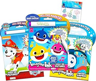 Baby Shark Coloring and Activity Book Super Set ~ Bundle Includes 3 Mess Free Magic Coloring Books with Reward Stickers (Baby Shark Party Supplies)