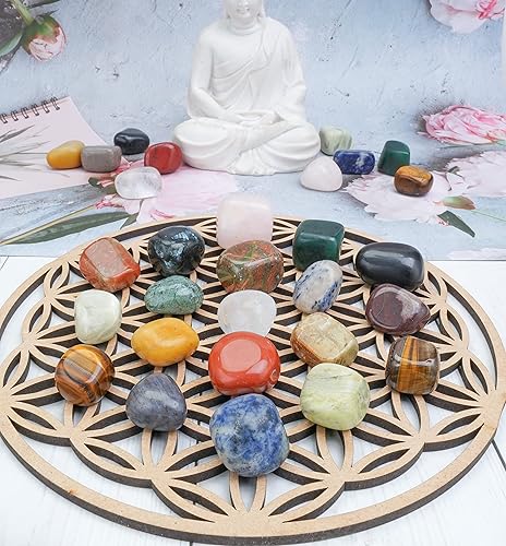 Miniatura 3 de Crocon Juego de cristales y piedras curativas surtidas de 1 libra para sanación de Reiki, piedras pulidas con cristales pulidos, meditación de