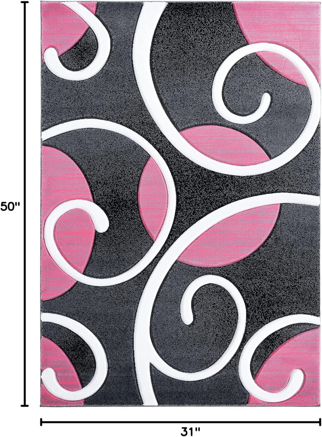 Bristol Riley Pink Rectangular Synthetic Area Rug 3 x 4