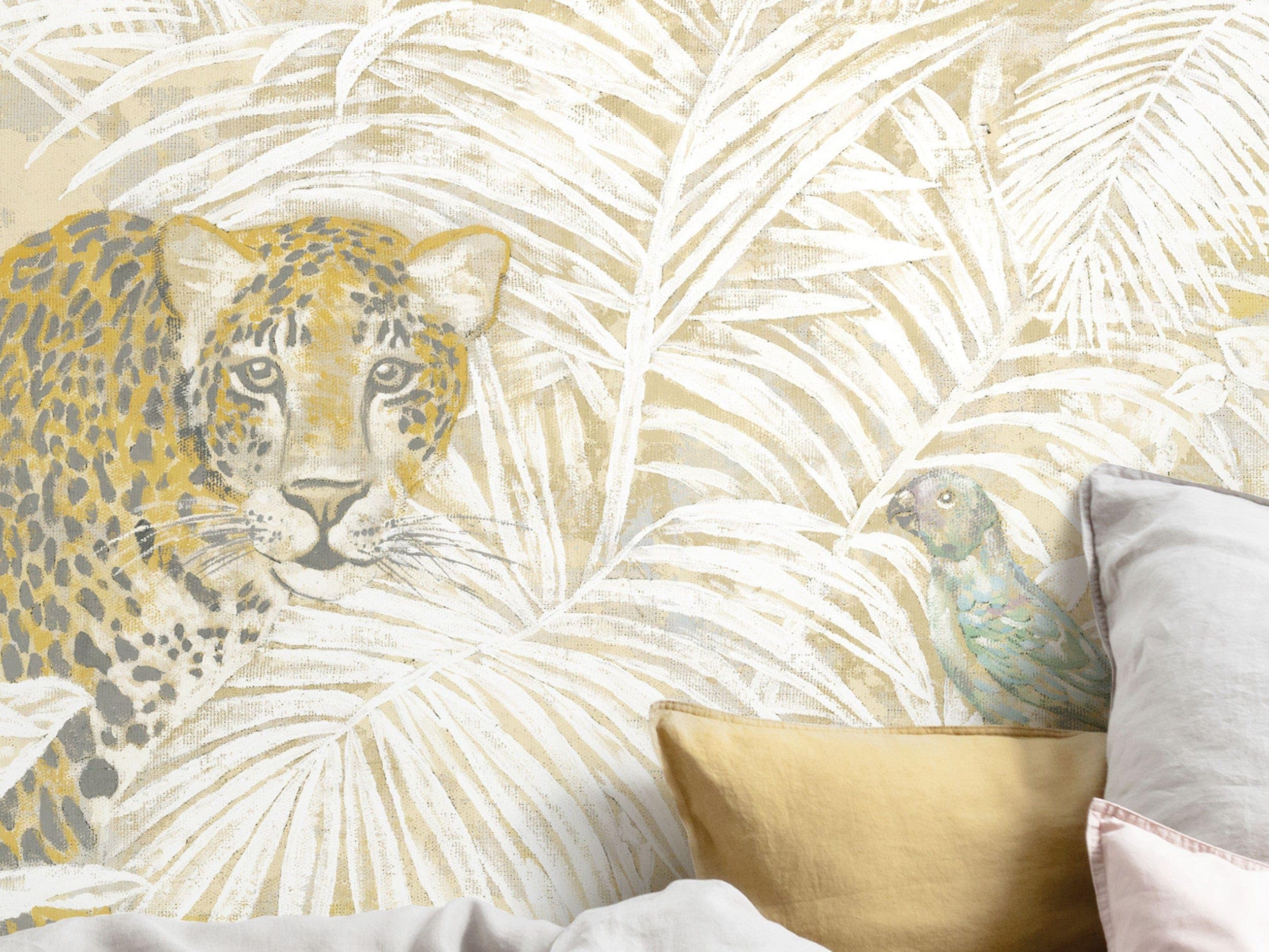 Komar Jungle Maze Non-Woven Photo Wallpaper for Living Room Bedroom, Decoration, Jungle, Gold, Plant - Image 3