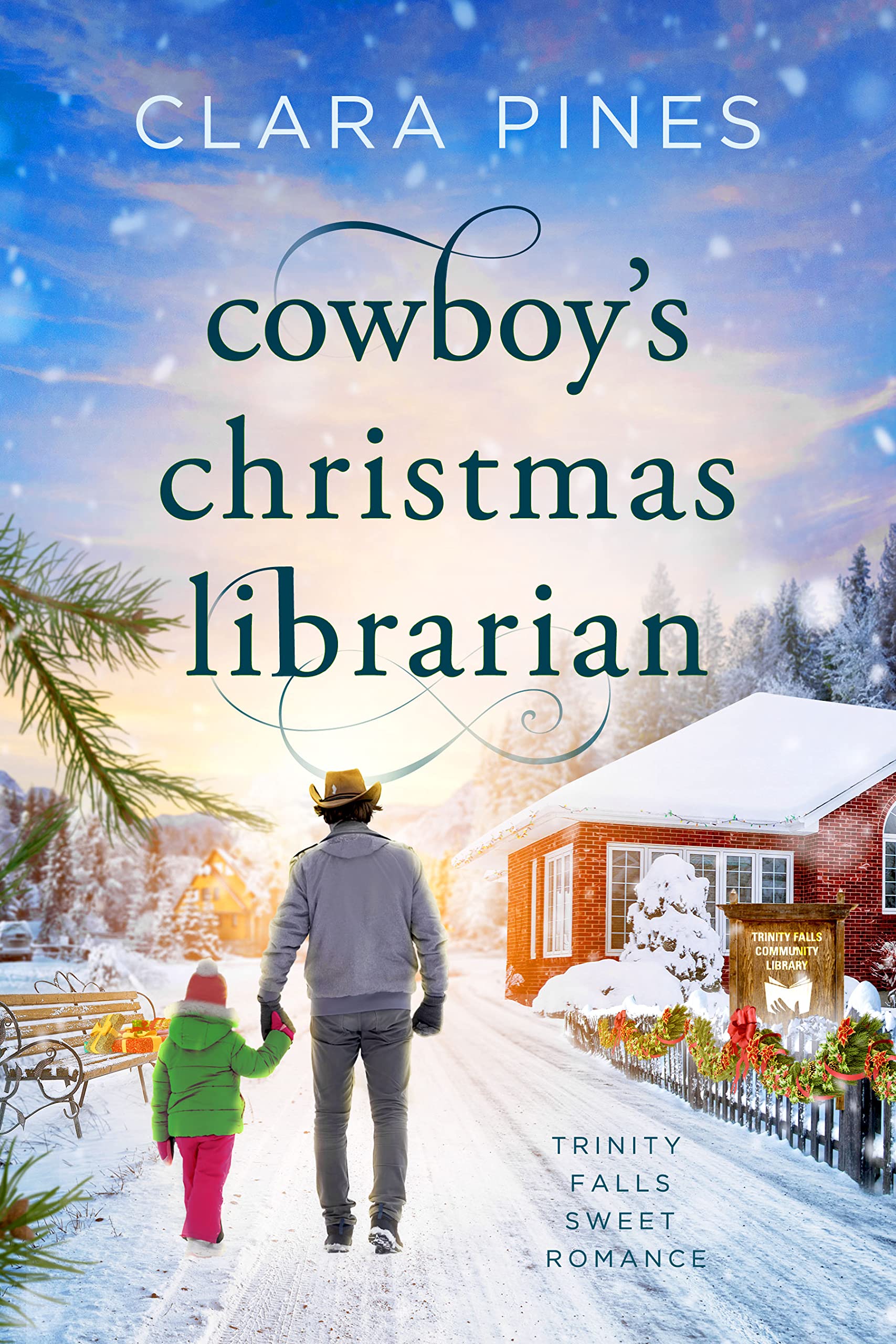 Cowboy's Christmas Librarian: Trinity Falls Sweet Romance - Book 7