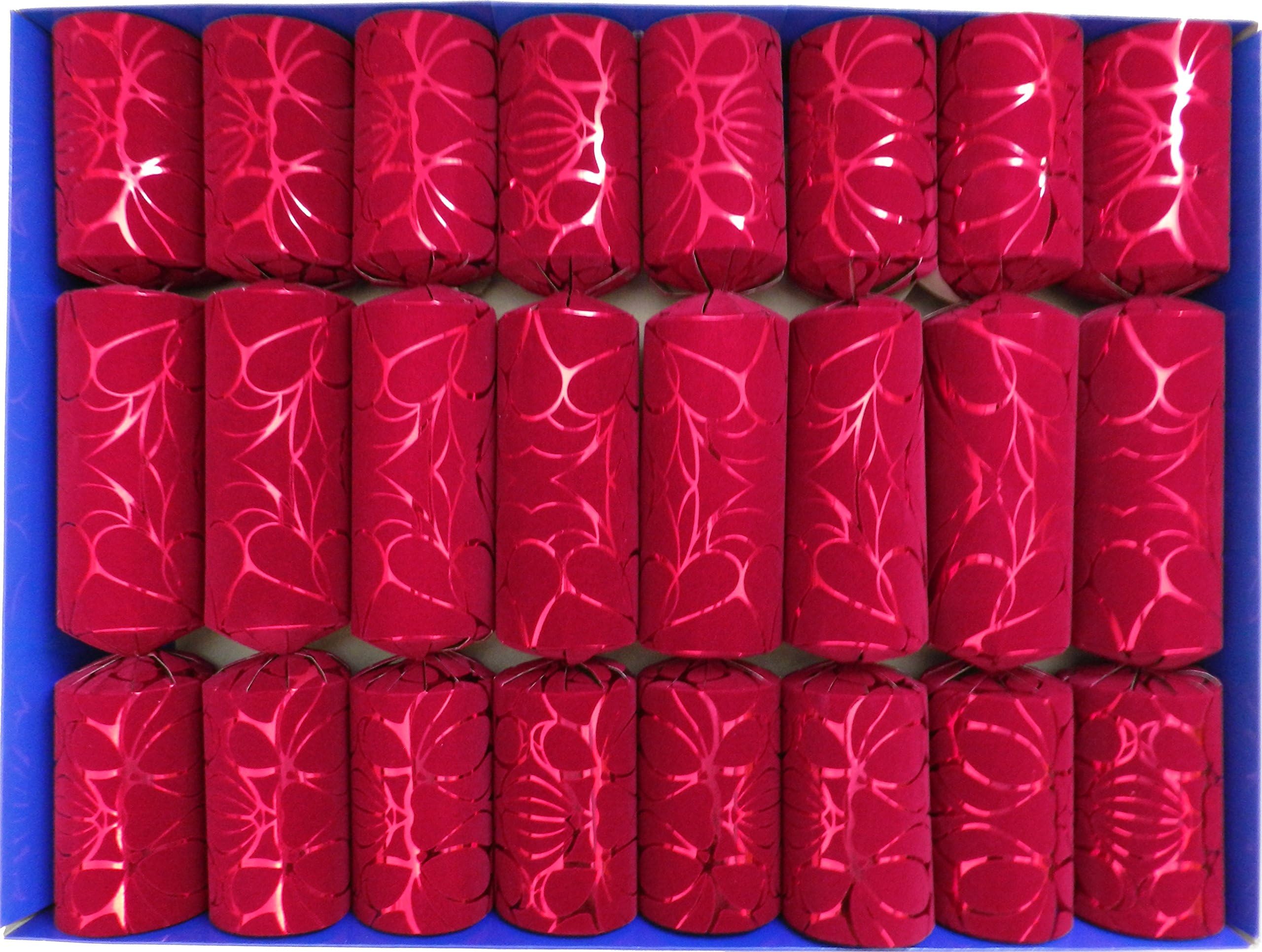 Crackers Ltd Set of 8 Red Crushed Velvet Flock Fill Your Own Christmas Crackers