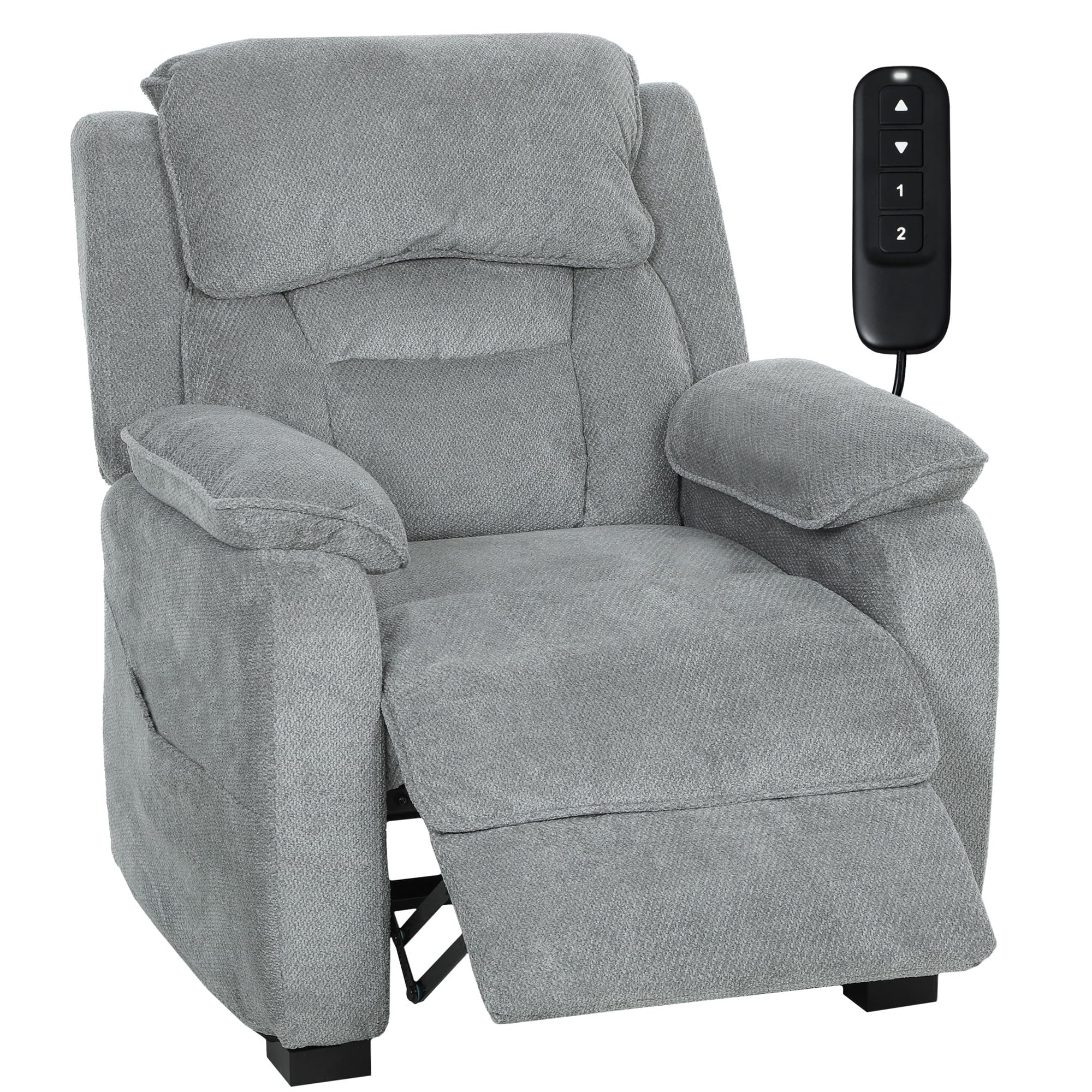 HOMCOM Sillón Relax Reclinable Eléctrico 2 Posiciones de Memoria Gris Claro