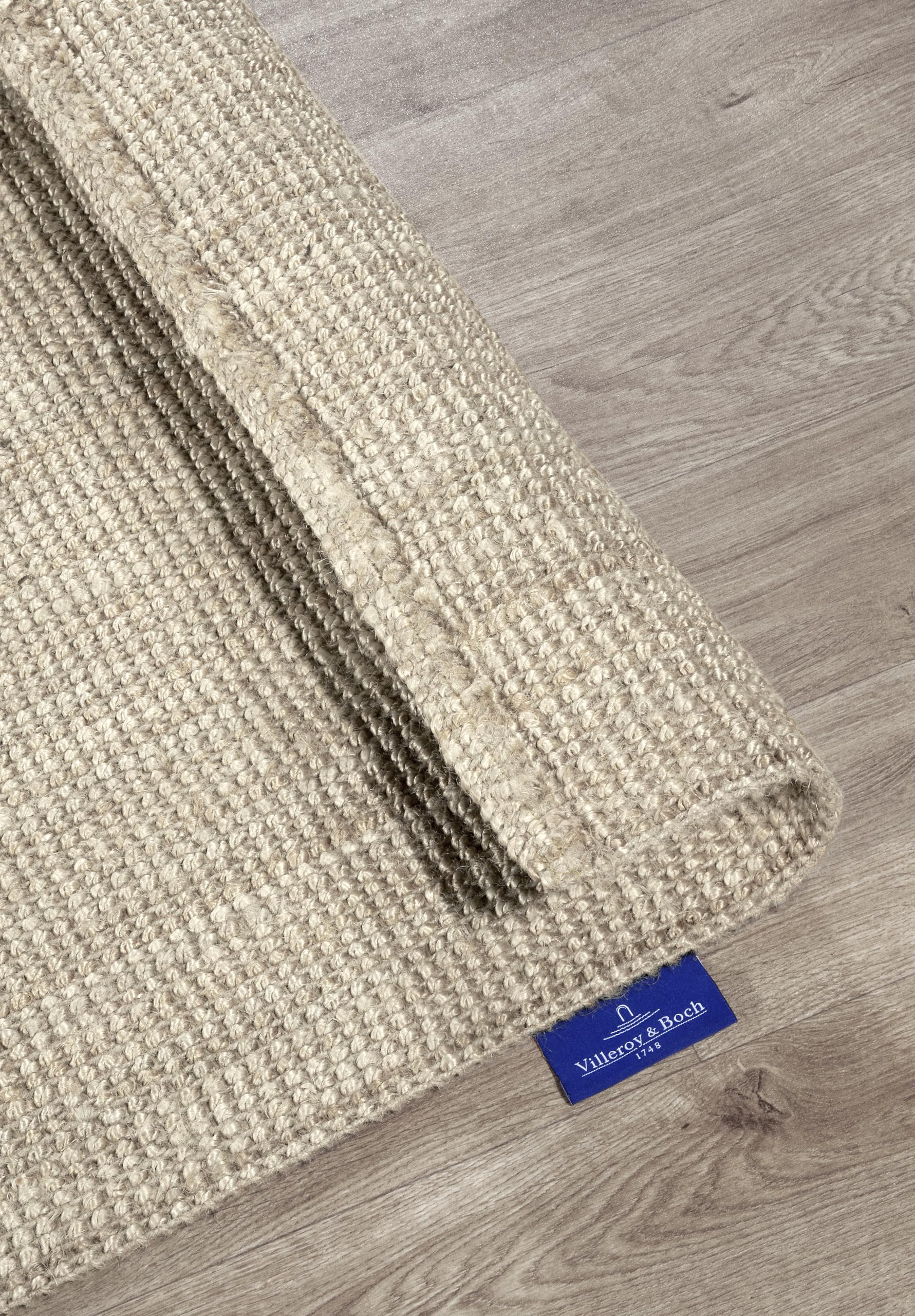 Villeroy & Boch Jute Teppich Rosalie - Natur Wohnzimmerteppich Handgewebt & Umweltfreundlich - Boho Teppich für Wohnzimmer, Schlafzimmer, Esszimmer – Natur Weiß, 200x290cm