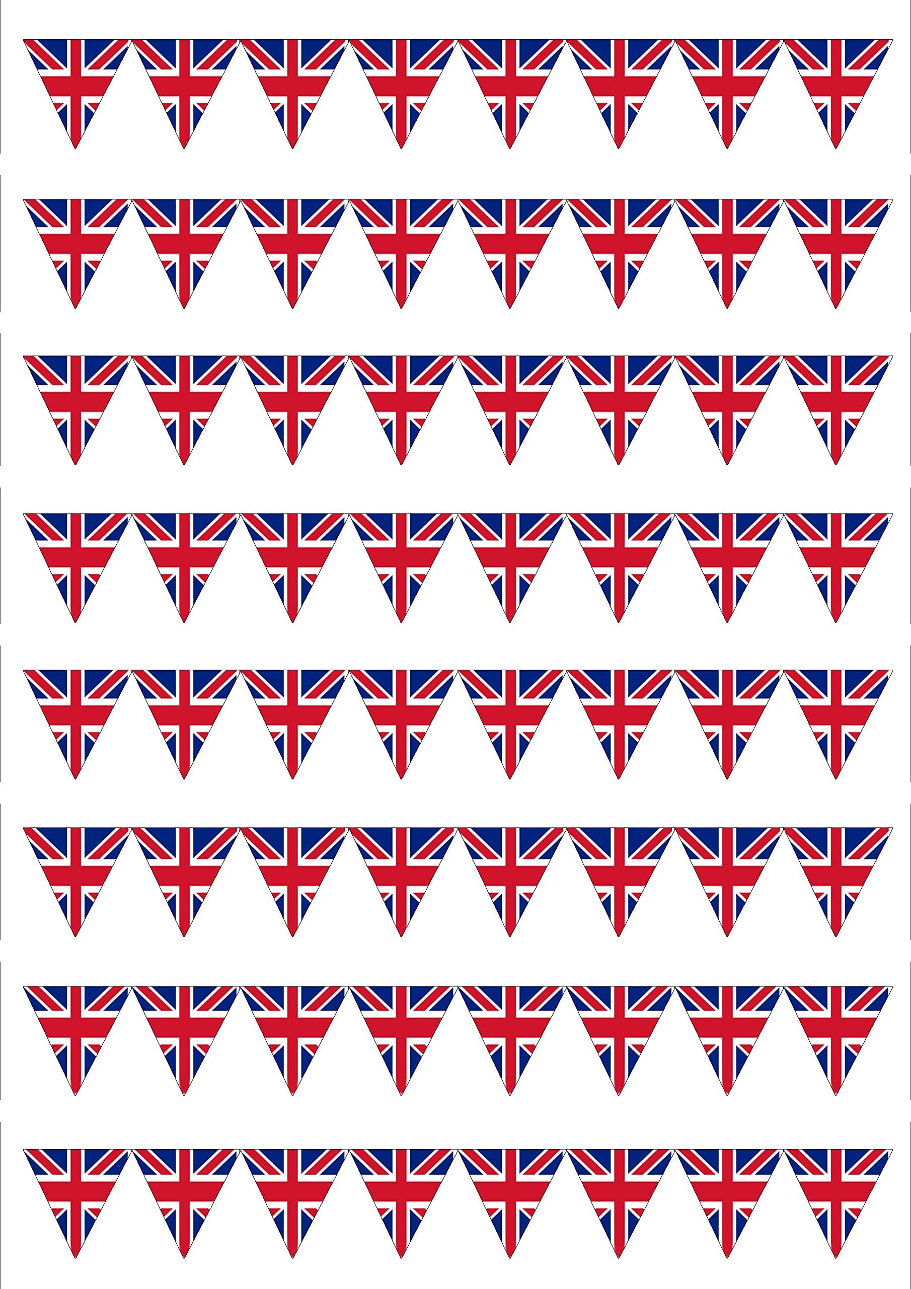 64 Royal Union Jack Small Bunting Edible Icing Sheet Cake Toppers