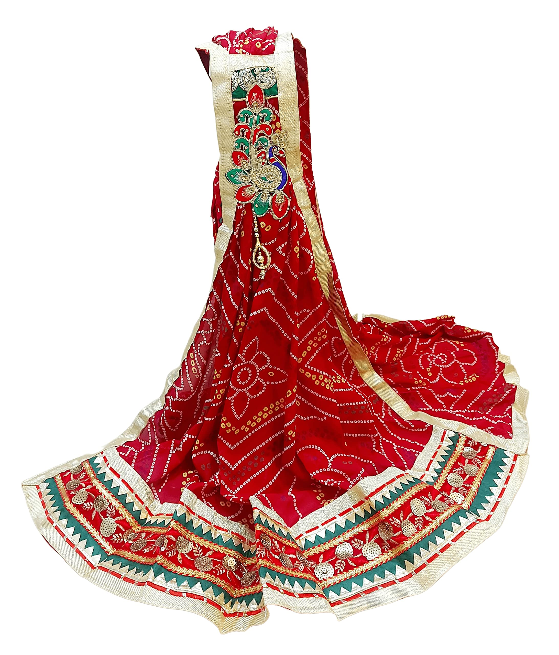 avilhara Women's Embroidered Rennial Synthetic Dupatta (A8E,A033_33_Red_Free Size)-picture-42