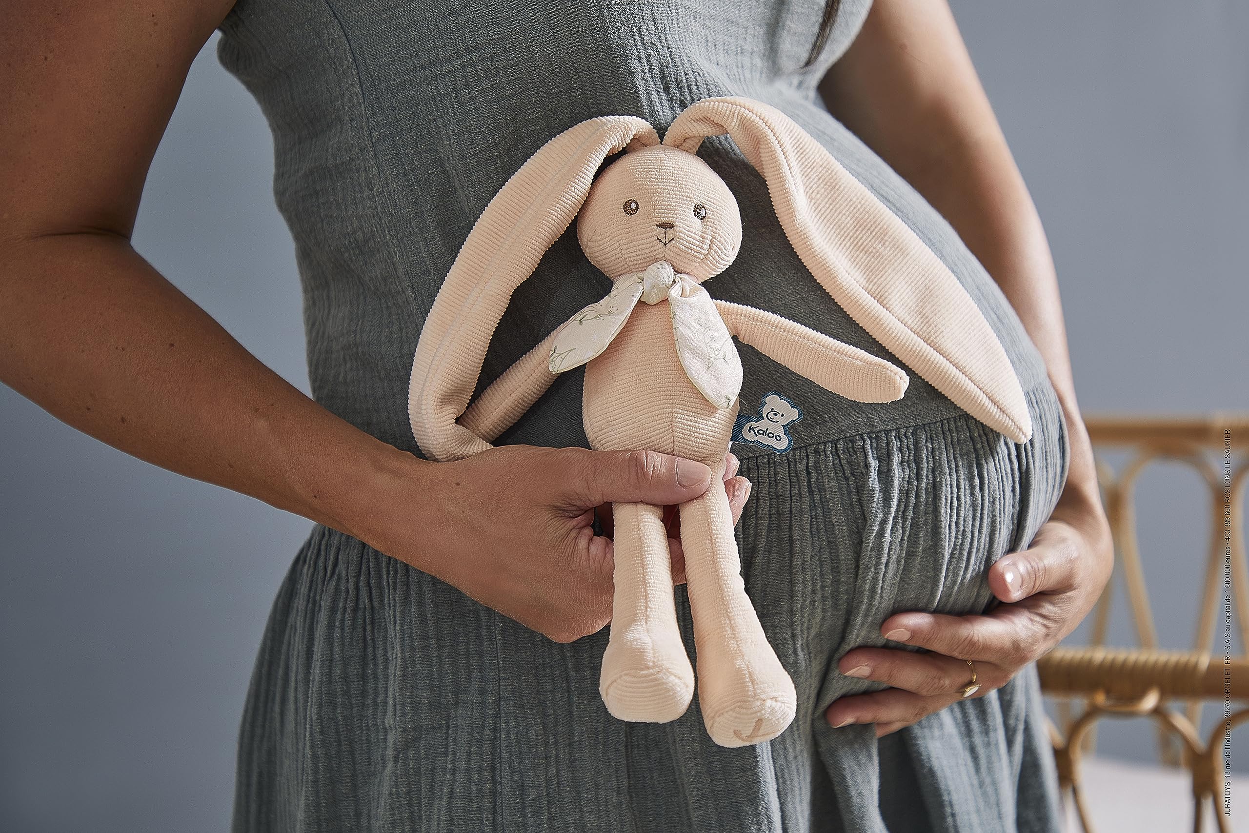 KALOO - Lapinoo - Burattino Coniglio Pesca - Piccolo Peluche per Neonati in Velluto a Coste - 25 cm - Materiale Ultra Soffice - Cofanetto Regalo - dalla Nascita, K218015 - 3