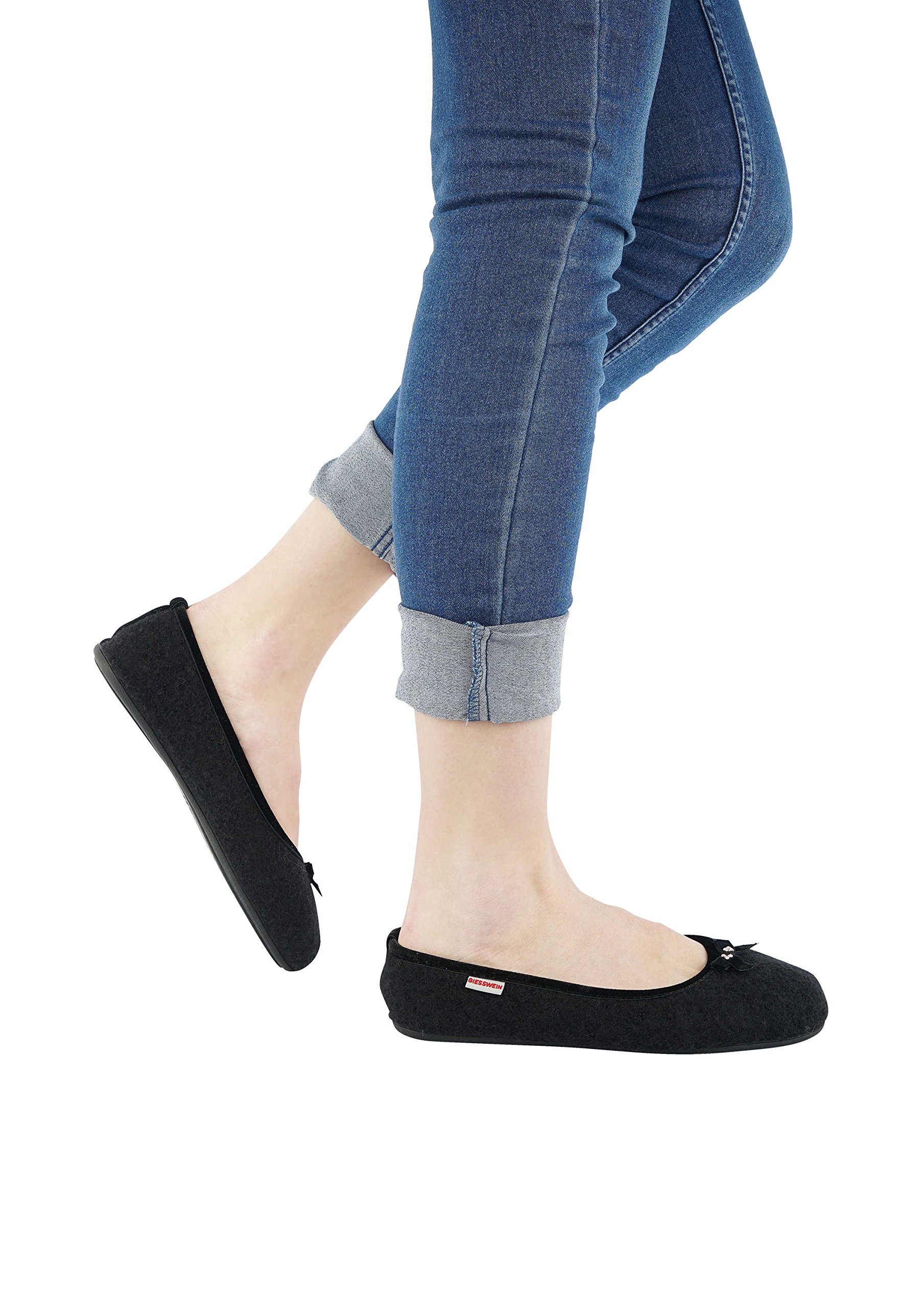 Giesswein Hausschuh - Filz Pantoffeln im Ballerina-Look | Geschlossene, warme Damen Hausschuhe mit rutschfester Sohle – weiche Filzpantoffeln für Zuhause