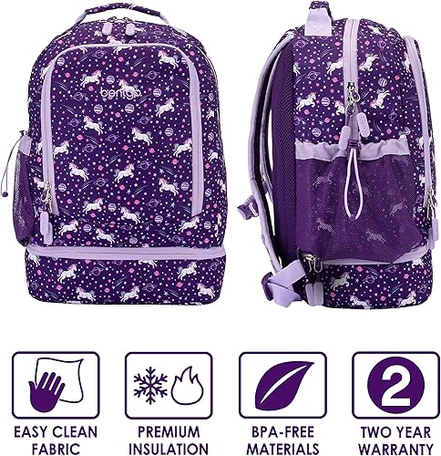 Miniatura 9 de Bentgo Juego de mochila 2 en 1 y lonchera aislada con estampado para niños y 4 bolsas de hielo reutilizables (unicornio)