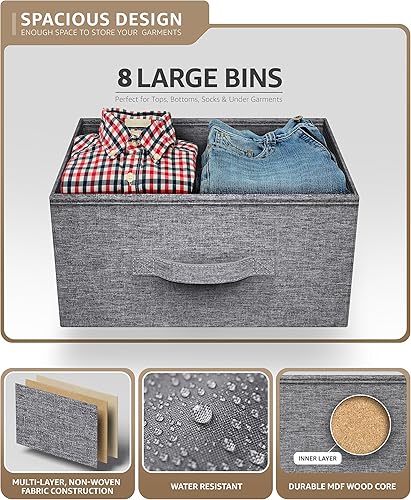 Miniatura 5 de Sorbus Tocador con cajones  Mueble de almacenamiento para dormitorio, pasillo, clóset, organización de oficina  Marco de acero, parte superior de