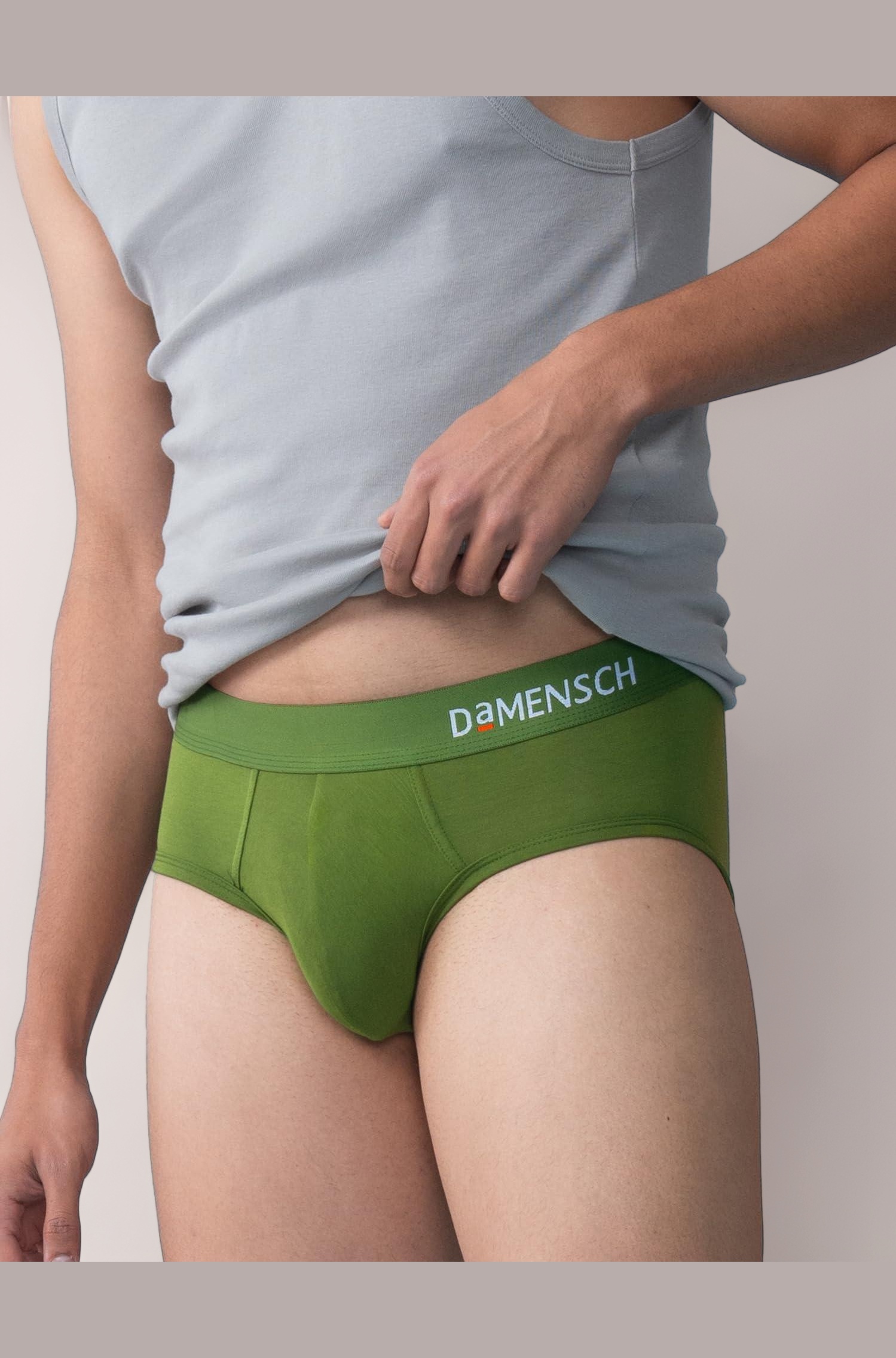 DAMENSCH Modal Regular Fit Solid Brief Underwear Anti-Bacterial Moisture Wicking Breathable Microfibre Waistband Deo-Soft Briefs for Men