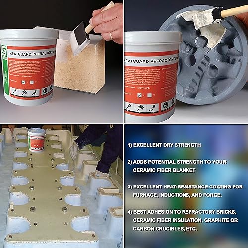 Miniatura 7 de Simond Store Protector térmico de revestimiento refractario de 5 libras para aislamiento de fibra cerámica en forja de herrería  3270 F de alta