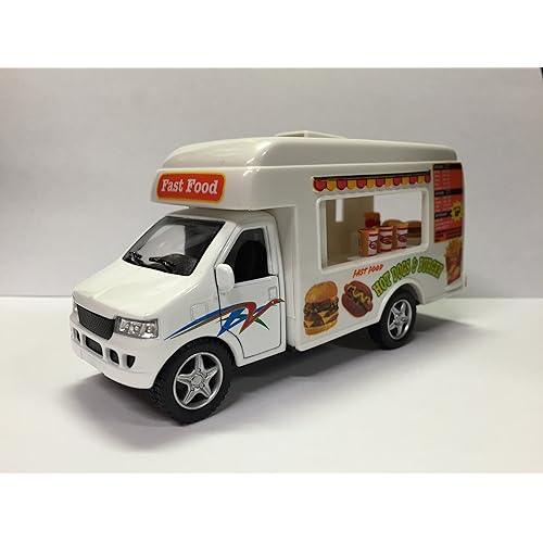 KinsFun Food Truck Die Cast Metal 5 inch Pullback Action