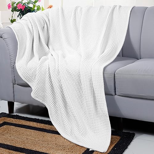 Miniatura 4 de Bed Bath & Home - Manta de 100% algodón, ligera y transpirable, buena para todas las estaciones, suave y acogedora.