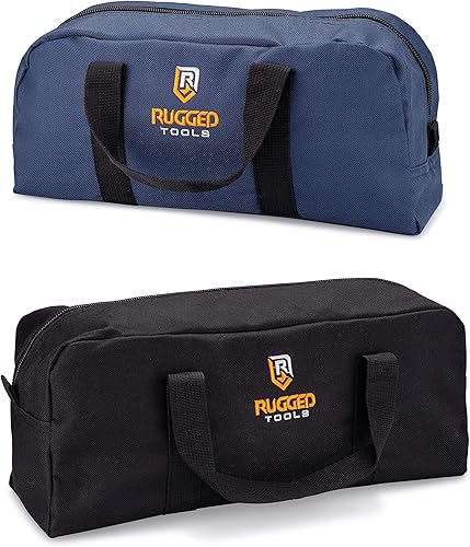 Rugged Tools Combo de bolsa de herramientas – Incluye 1 bolsa de herramientas pequeña y 1 mediana – Bolsas organizadoras para electricista,