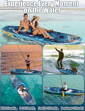 YASKA 11ft Inflatable Stand Up Paddle Board with Premium Accessories, Extra Large Non-Slip Design for Beginners Adults, Advenors, Yoga, Fishing