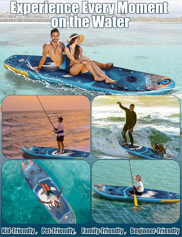 YASKA Inflatable Stand up Paddle Board 11ft with Premium SUP Accessories,Extra Wide Design Non-Slip Paddleboard for Beginner Adults Advenor Yoga Fishing by YASKA - Used condition - Image 7