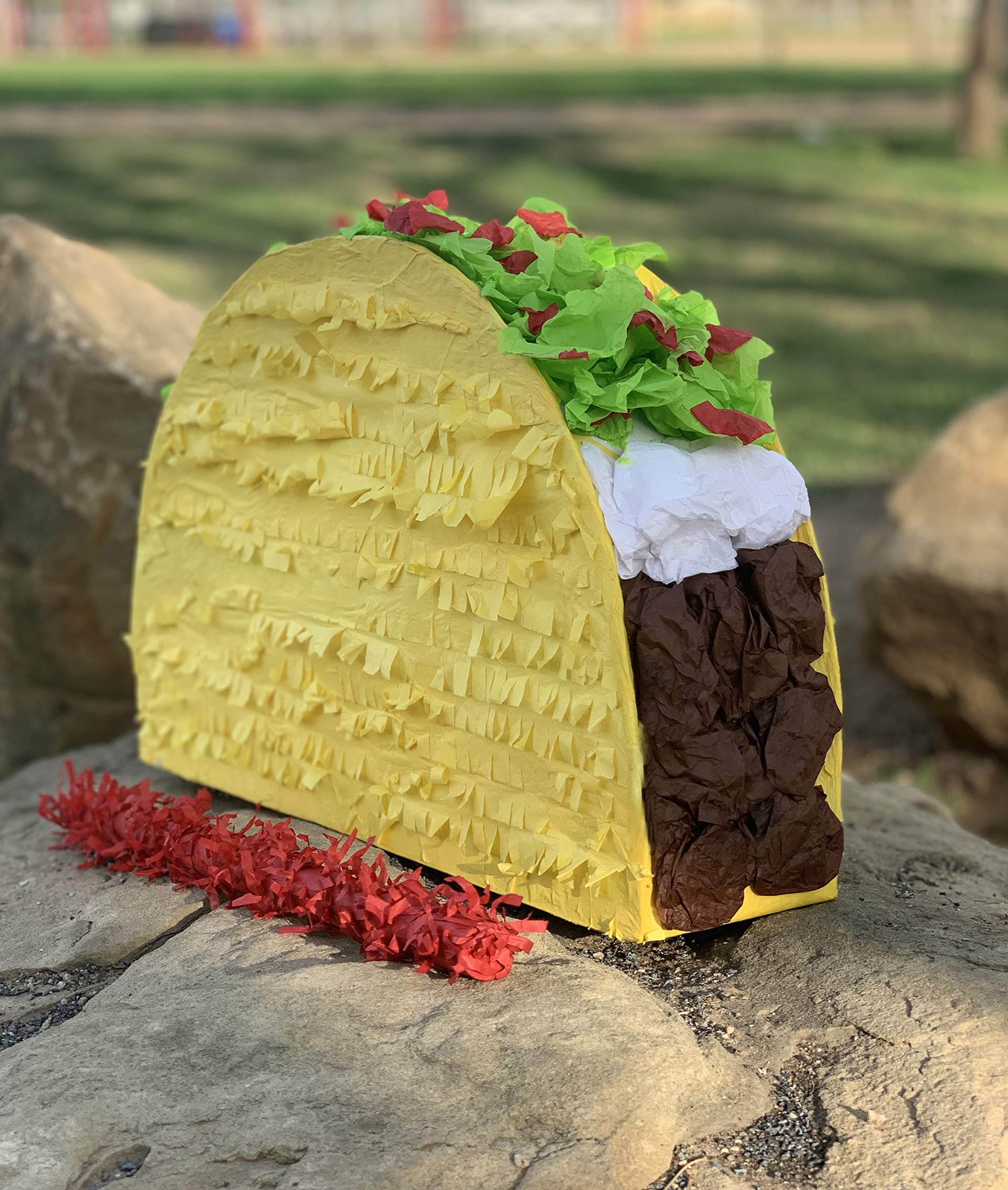 Jergrim Lot de 4 piñata Taco Tuesday 40,6 x 27,9 x 7,6 cm, idéales pour les fêtes taco, les décorations, les pinata d'anniversaire, les fêtes mexicaines, Cinco de Mayo, convient pour bonbons/dragées