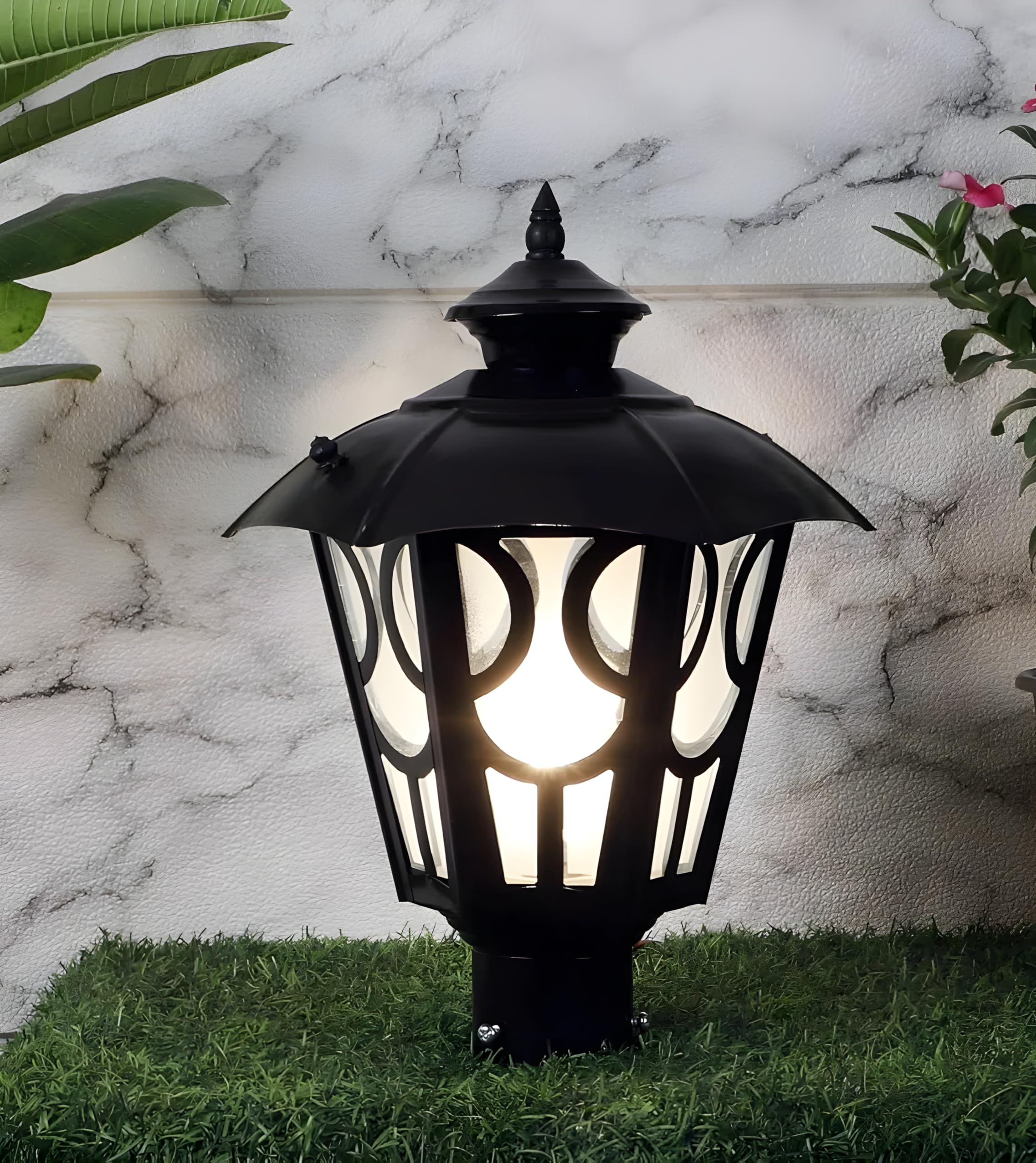 (with Bulb Gate Pillar Light for Home Gate/Gate Lamp for Outdoor Waterproof/Gate Lamp/Pillar Gate Light for Outdoor for Stairs, Garden, Boundaries, Pillar (Umbrella) (Pack of 1)-picture-15