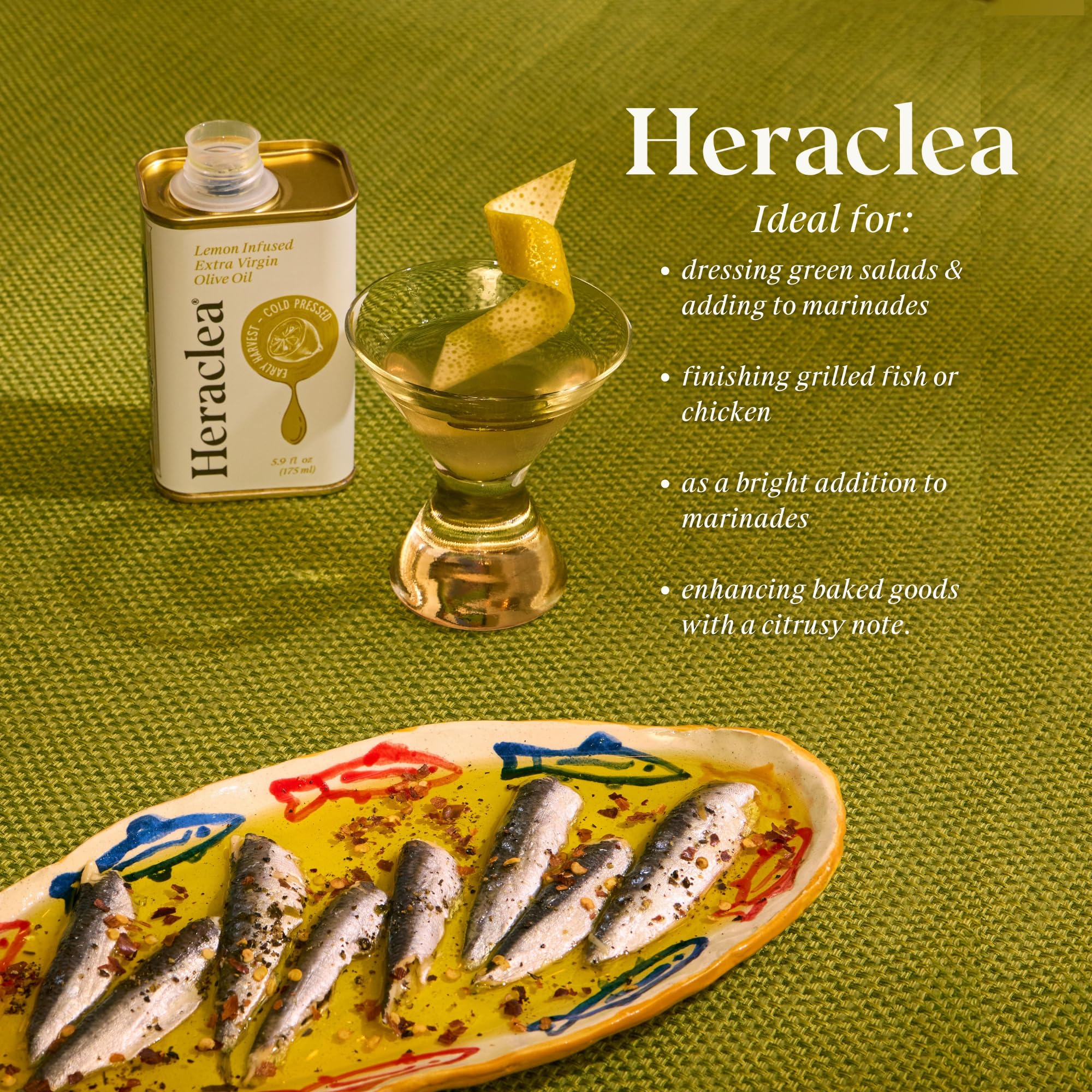 Heraclea - Lemon Infused - Extra Virgin Olive Oil - Extra Virgin - Cold Pressed - Polyphenol Rich EVOO - 5.9oz Bottle thumbnail 4