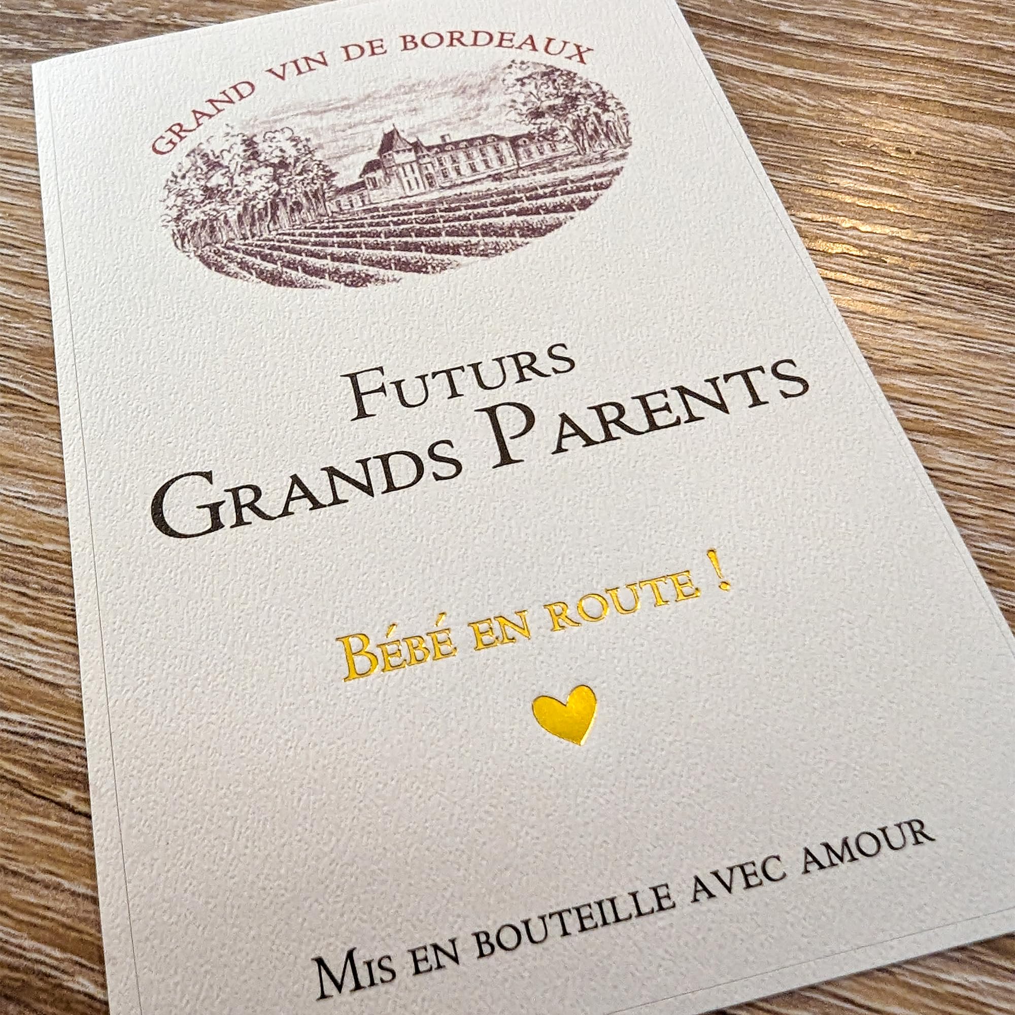 Etichette Annuncio Gravidanza Per Bottiglie Vino - Set Di 4, Design Bordeaux Per Nonni E Famiglia - Foto 10