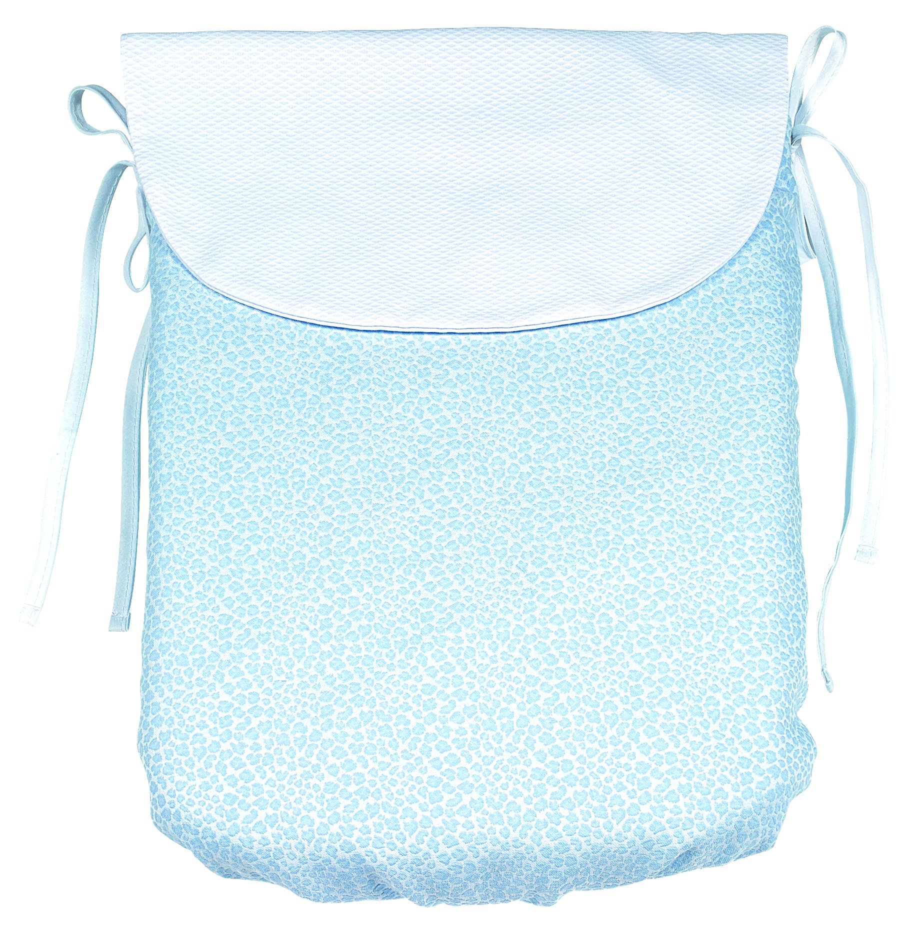 Saco Capazo + Funda Ajustable Danielstore Universal .Serie huella.Carrito Bebé Color celeste