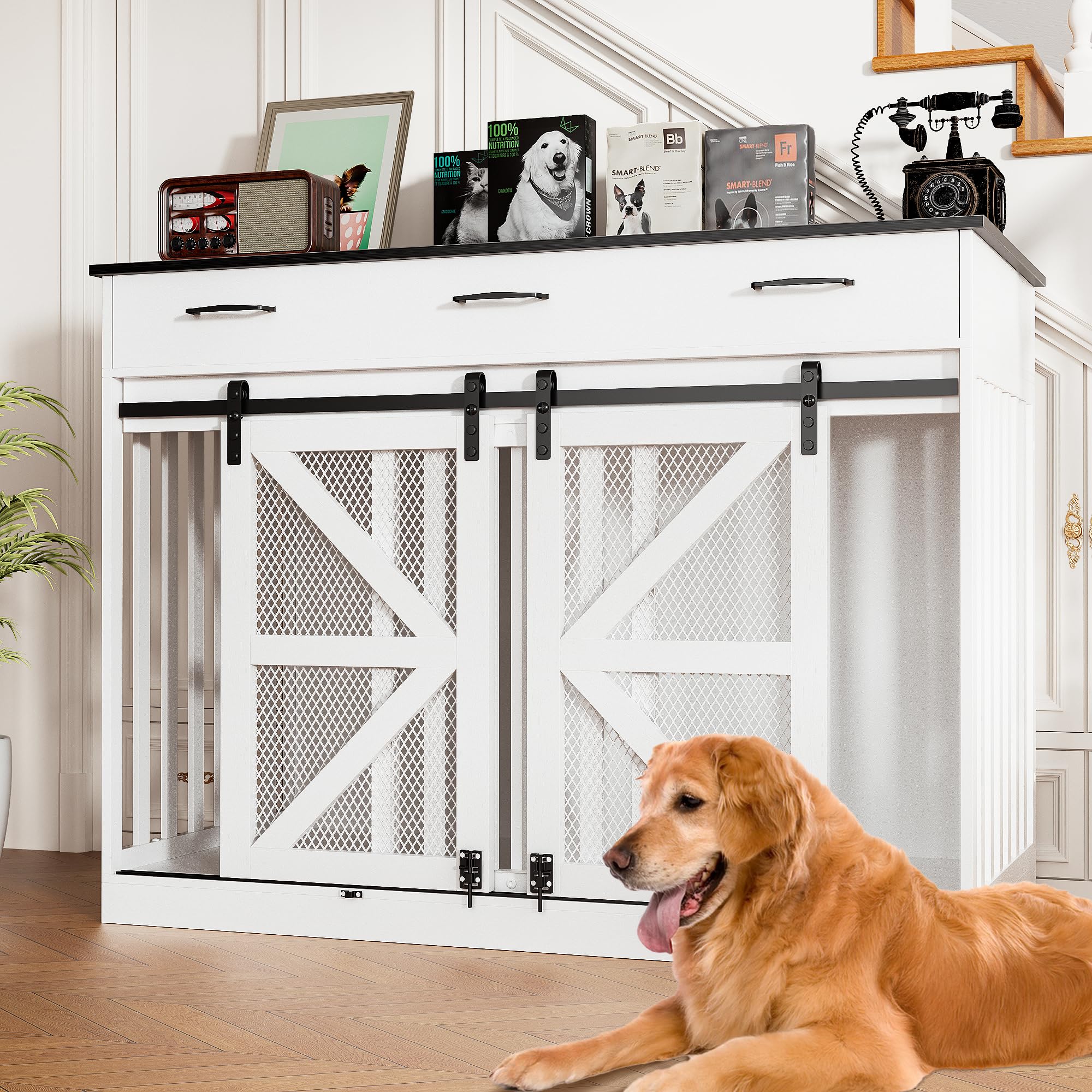 Saudism Wooden Dog Crate Furniture