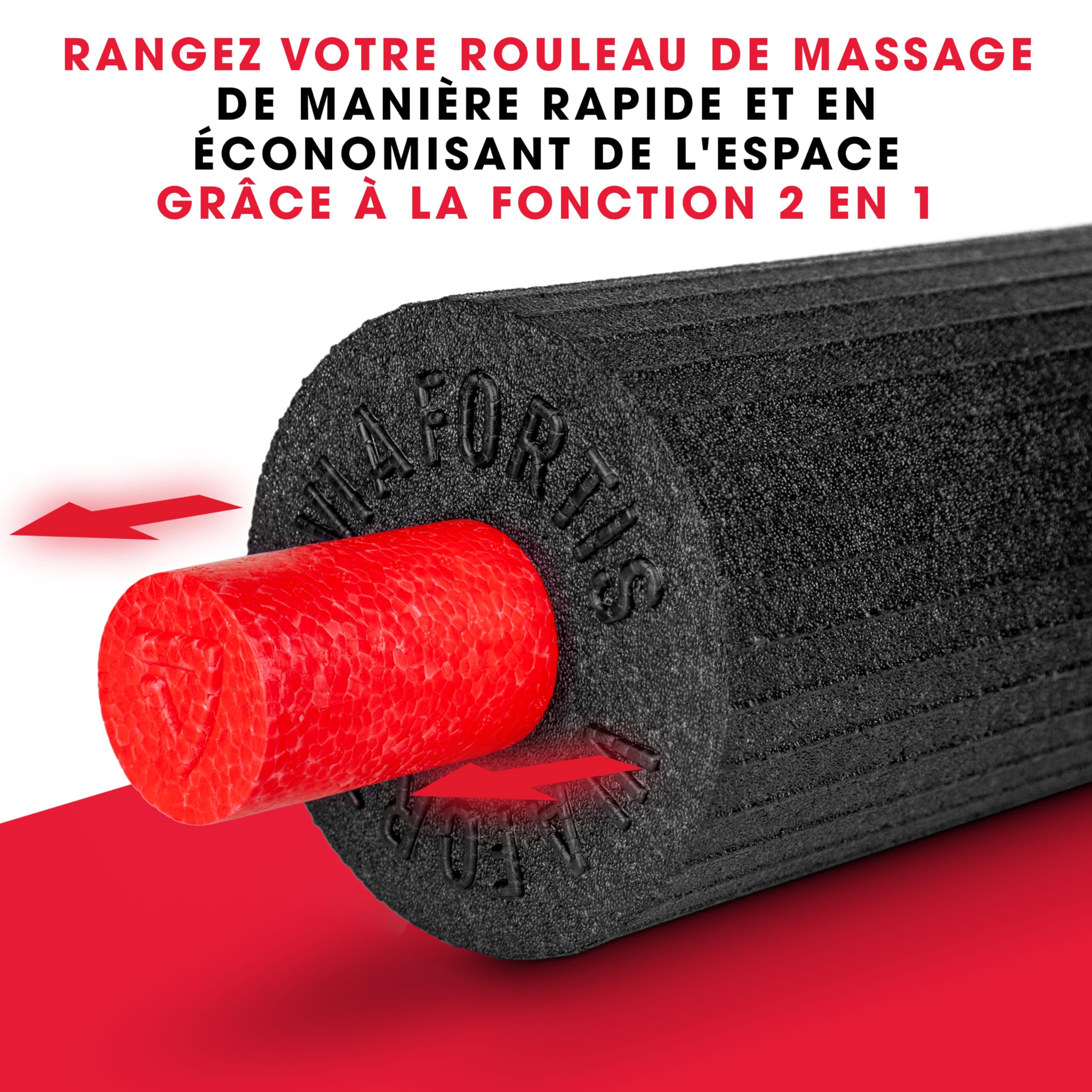 Rouleau De Fascia VIA FORTIS 2en1 – Structure Activante, Dureté Moyenne, Pour Débutants Et Pros