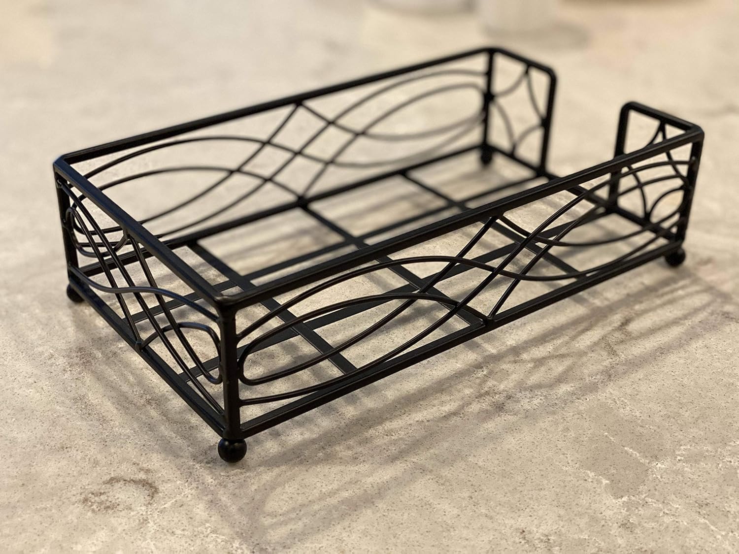 Amazoncom Chez Juju Black Elegant Sturdy Guest Napkin Holder Disposable Paper Hand Towel Storage Tray Caddy Premium Quality Bathroom Kitchen Dining Table Wedding Party Hotel Office Dcor Indoor