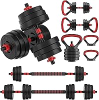 Vista 8 de Fitvids Adjustable Dumbbell Set, 40/60LBS Free Weight Set, Multi-Functional Portable Changeable Dumbbell Barbell Kettlebell Set for Home, Multiple