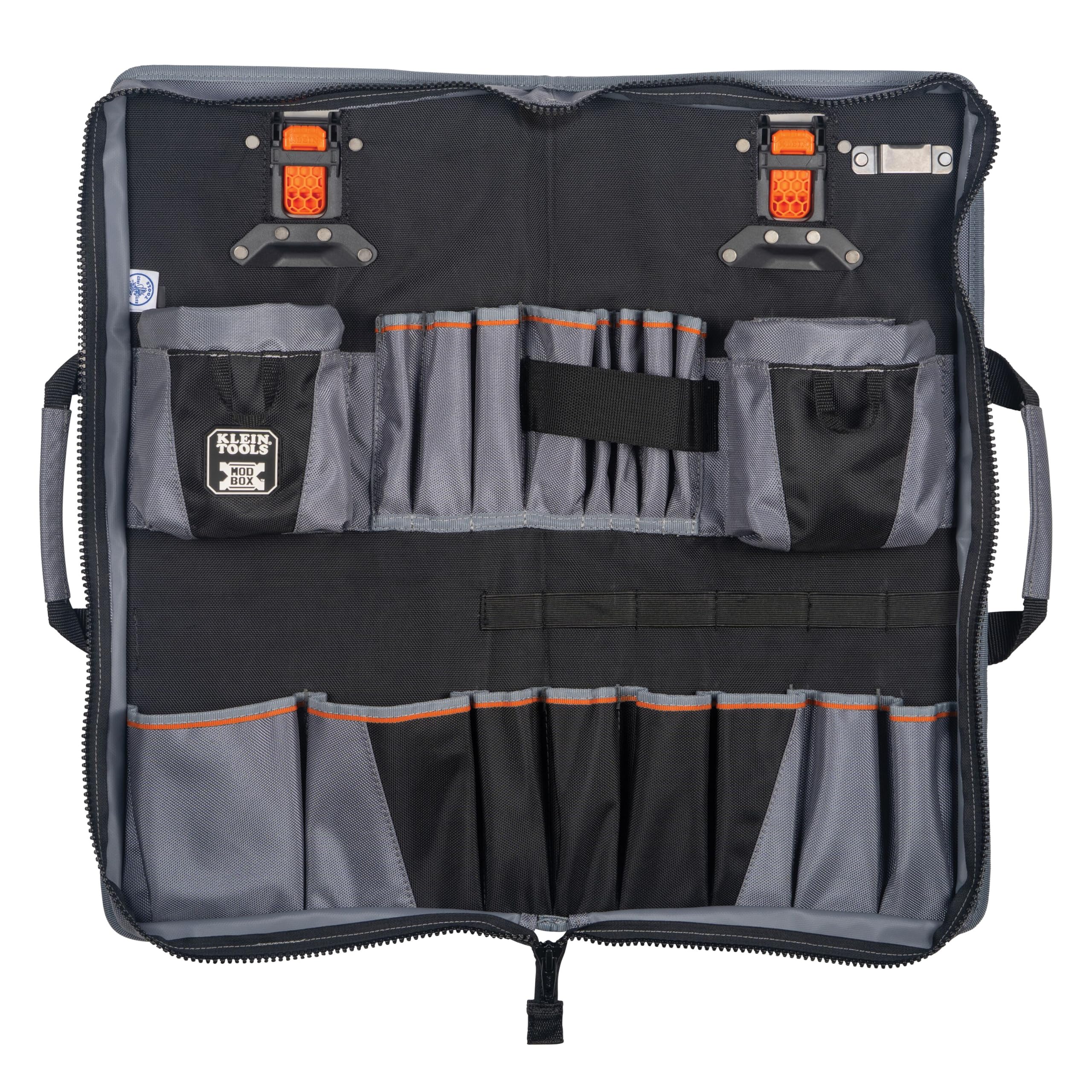 Klein Tools 54813MB MODBox Utility Cart Tool Apron, Tool Storage Organizer, Utility Cart Accessories, Zips Closed for Storage or Transport