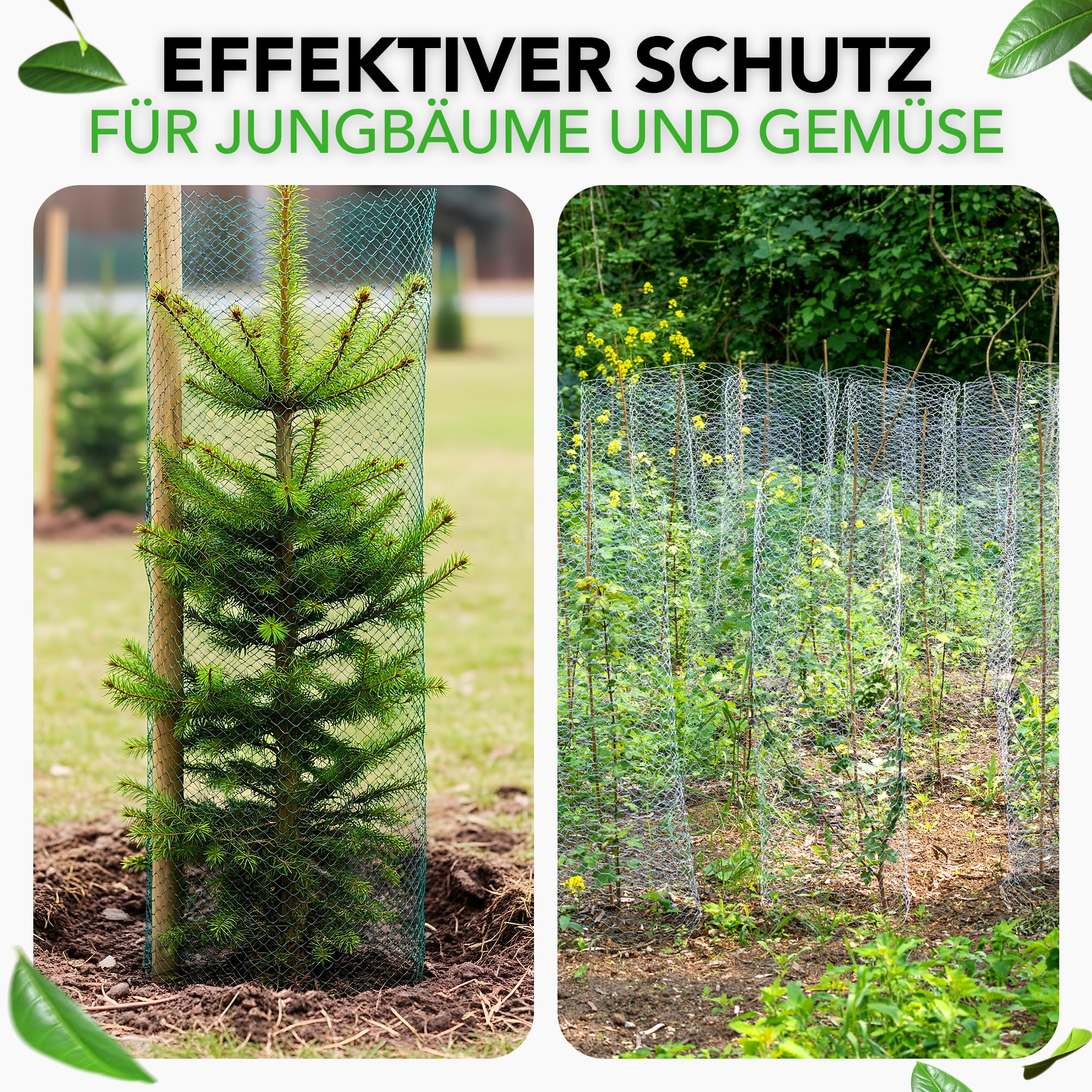 Maschendrahtzaun feinmaschig - 50 x 1 Meter - Hasendraht, Kaninchendraht, Hasengitter, Drahtgeflecht, Zaundraht, Hasendraht 100cm Hoch, Baumschutzgitter, Kükendraht