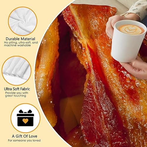 Miniatura 5 de Manta de tocino, regalo para los amantes de las niñas, manta de franela súper suave para sofá cama, edredones de cama cálidos y acogedores,