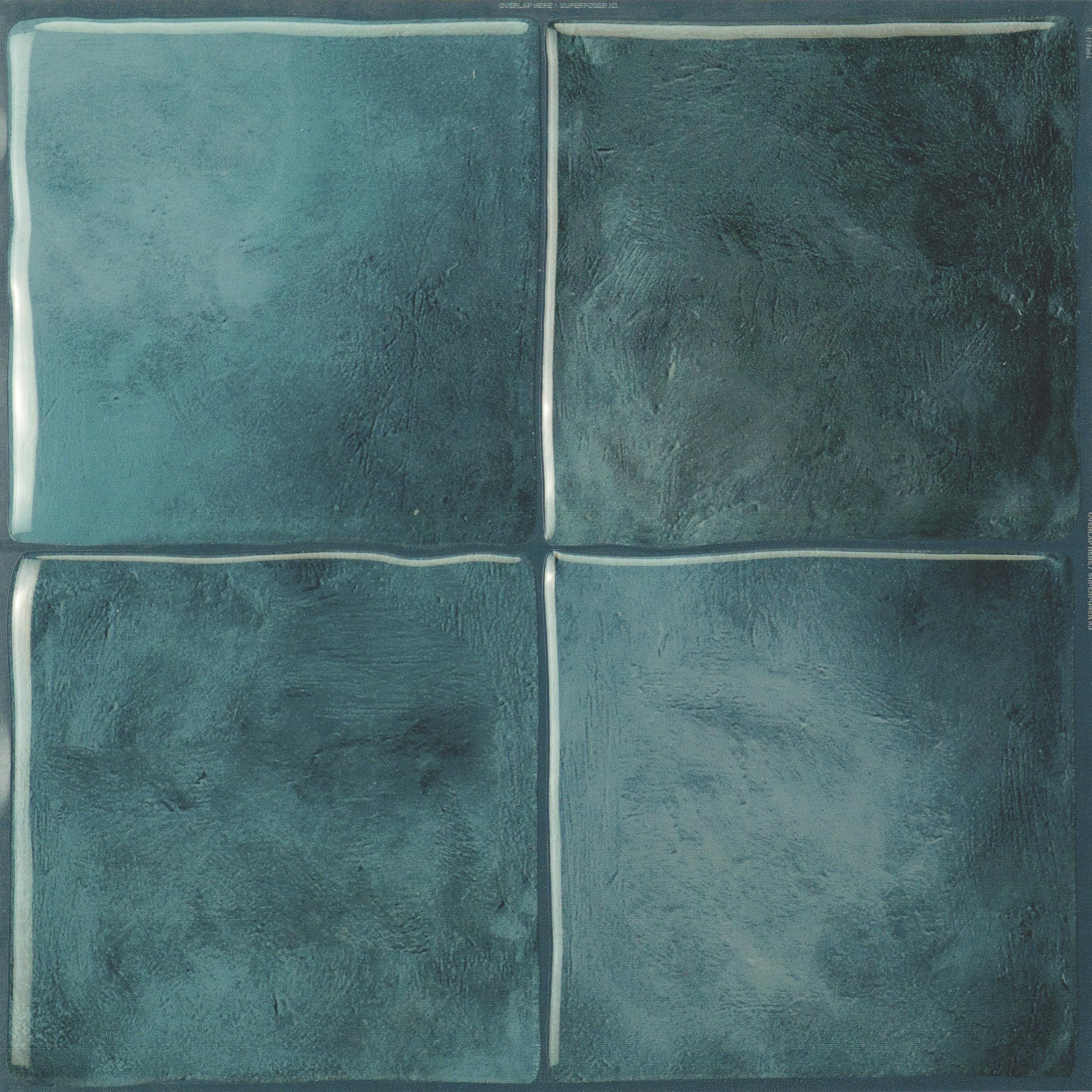 Smart Tiles Teal Green Stick On Splashback Tiles, Zellige 9"X9"