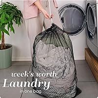 Vista 3 de Handy Laundry Bolsa de lavandería de malla XL, duradera, lavable a máquina con cierre de cordón seguro, perfecta para dormitorios universitarios