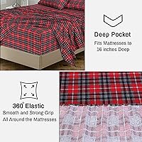 Vista 235 de RUVANTI Flannel Sheets Twin Size - 100% Cotton Double Brushed Twin Sheets Set, Deep Pockets 16 Inches, All Seasons Breathable & Extra Soft Bed Bali