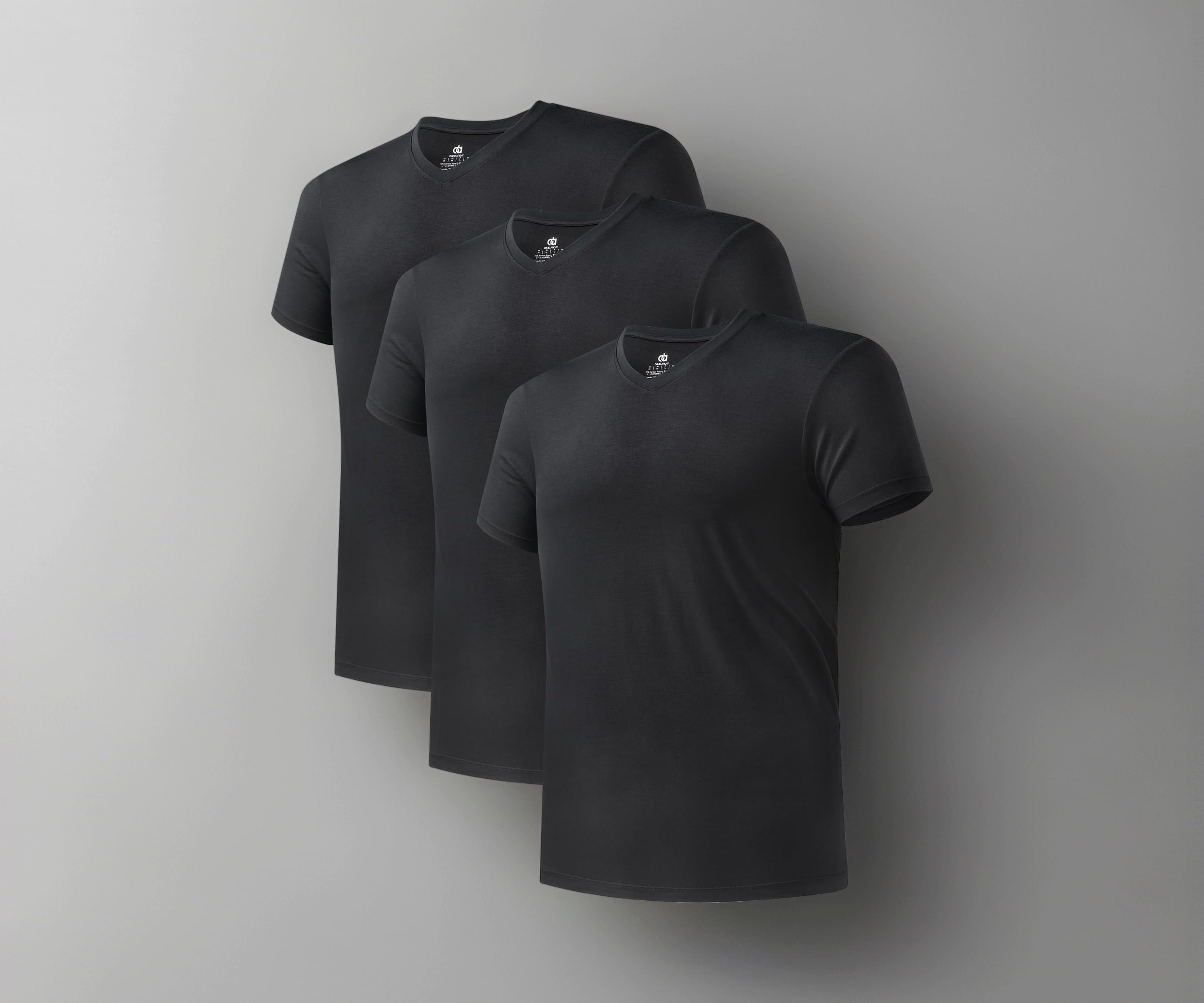 David Archy Men's 3 Pack Micro Modal & Bamboo Rayon & Supima Cotton Soft Comfy V-Neck and Deep V-Neck Undershirts