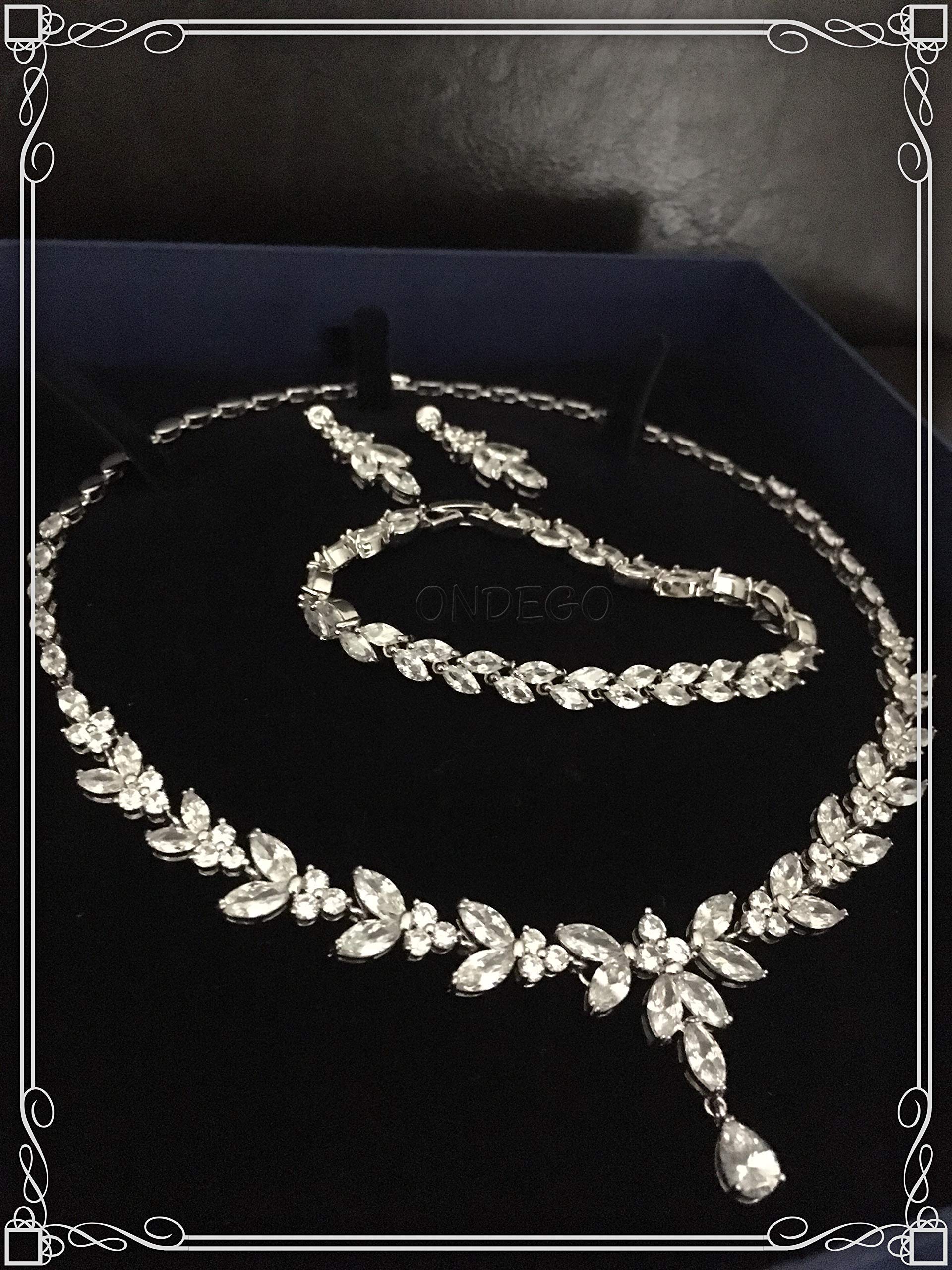 Silber Zirkonia Brautschmuck Schmuckset Diadem Tiara Collier Krone Haarschmuck