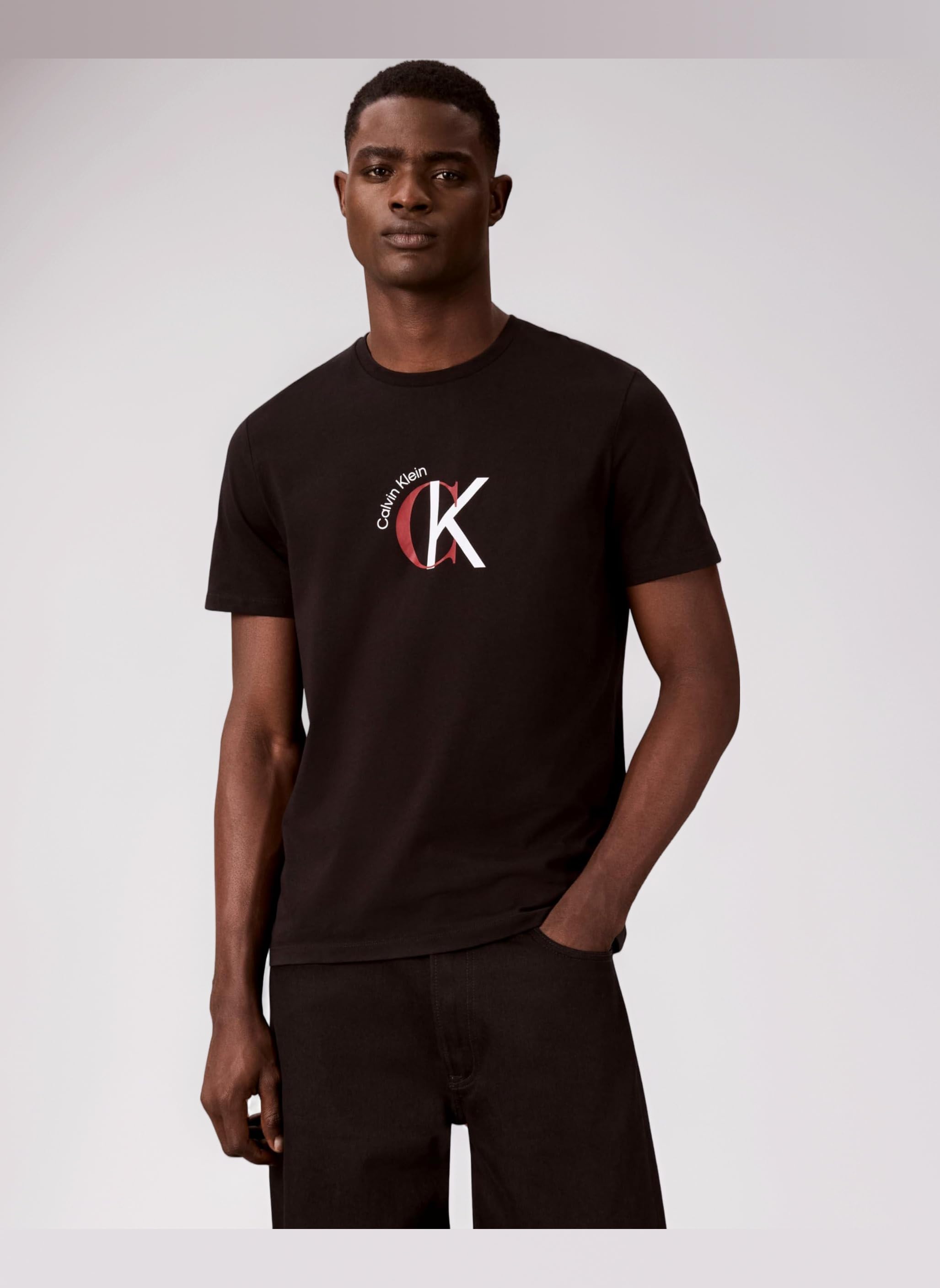 Men's Ss 30s Whsl Ckj 2tone Ck Graphic Lv14re829g Graphic Tees (Pack of 1)