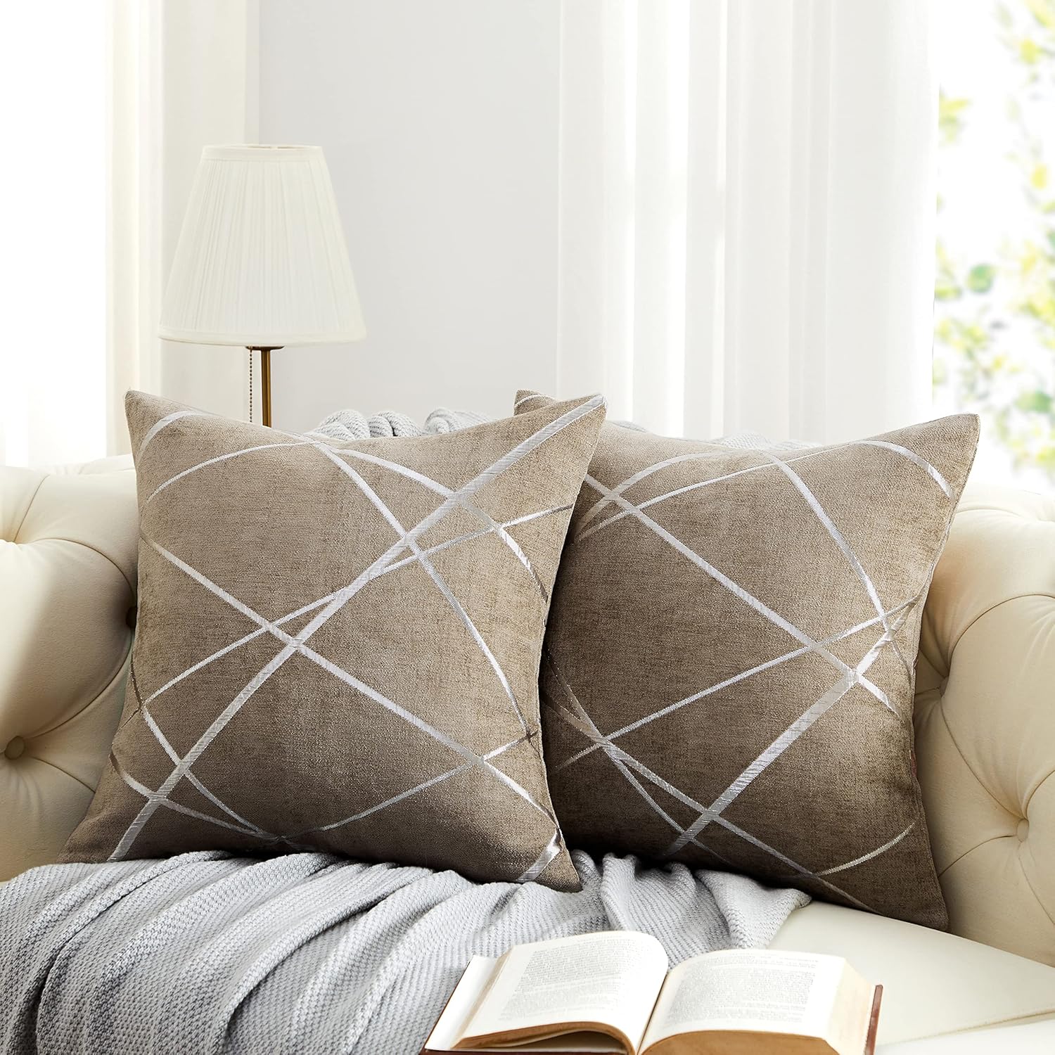 Decorative Couch Pillow Covers 16 x16,Sofa Thick Cushion Pillow Covers