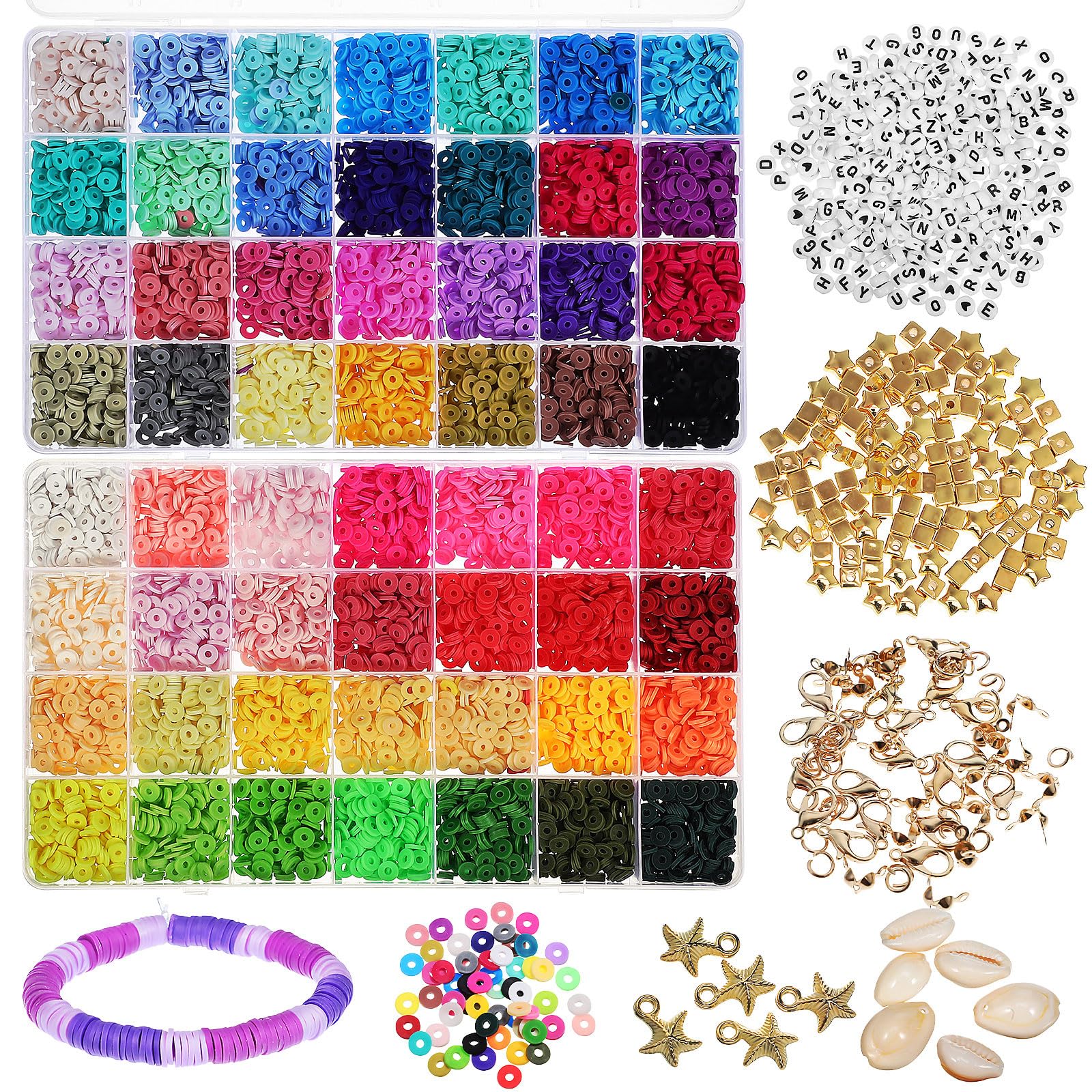 Kit Completo para Fabricar Pulseras con Cuentas de Arcilla Polimérica y Accesorios Variados para Principiantes y Creación Personalizada de Joyas y Decoraciones Únicas