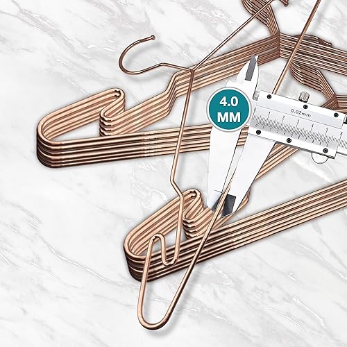 Miniatura 4 de Lujoso juego de perchas de metal resistentes con diseño único de gancho, perchas duraderas y resistentes, 0.157 in de grosor, soporta 25 libras de