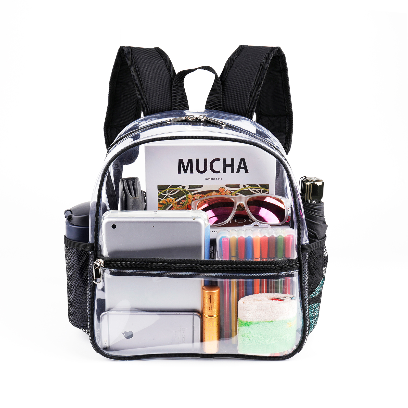 Amazon.com: Fomaris Small Clear Backpack 12x12x6 Stadium Approved Clear  Backpacks for Sports Event Concert (2 pieces) : Clothing, Shoes & Jewelry