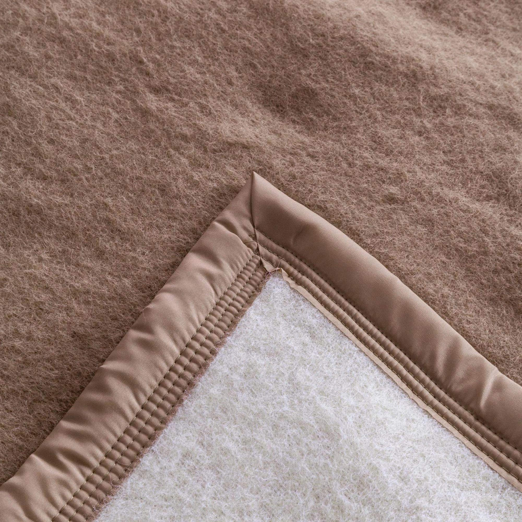 Linnea Woolmark Pure Wełna Koc 500g/m² Volta 180x240 cm Brązowy Chamois